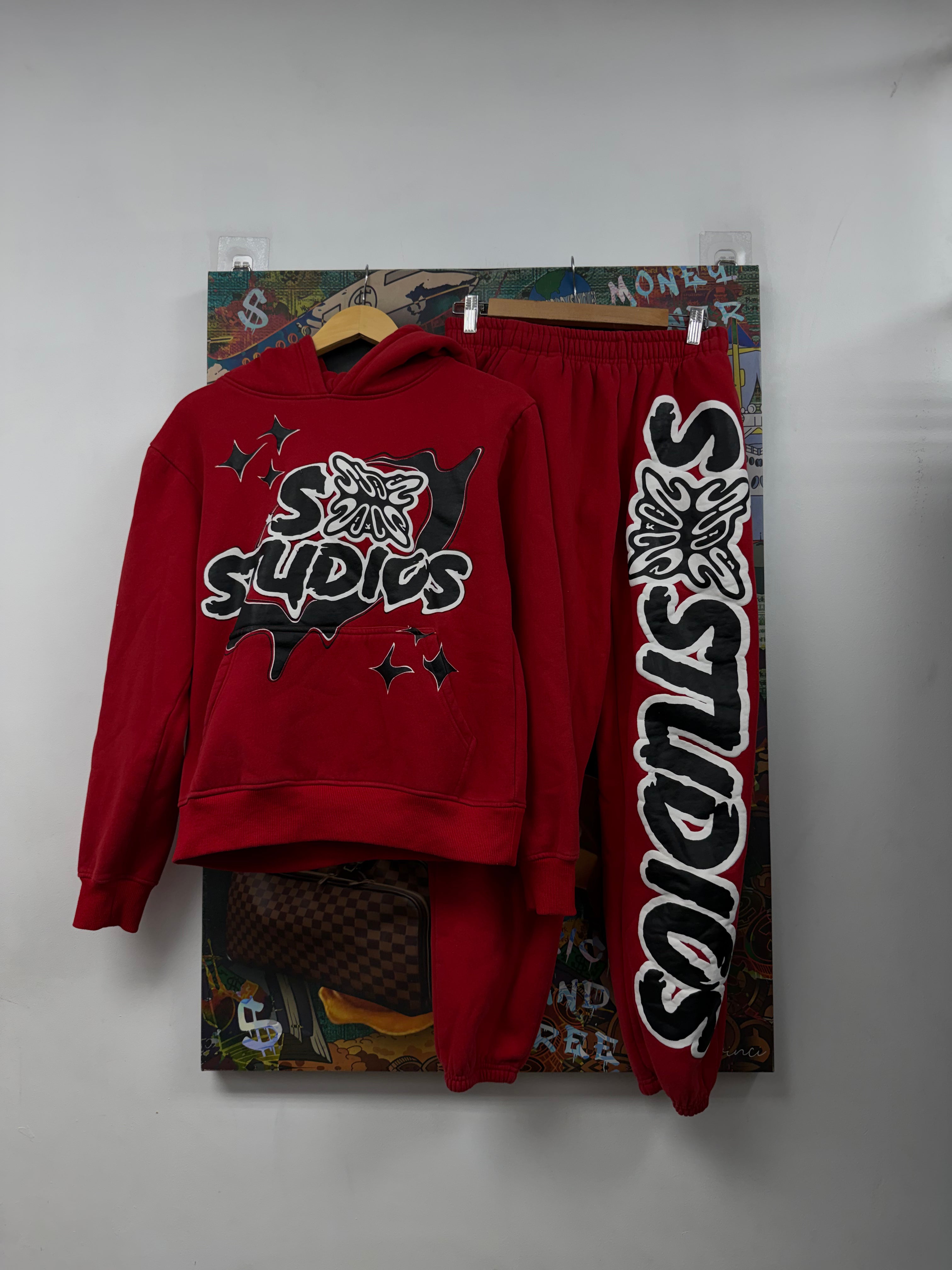 SB Studios Red Black Sweatsuit