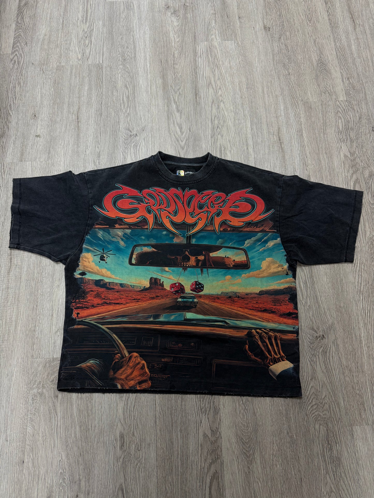 Godspeed On The Run Tee Black Wash New (XS-XXL)