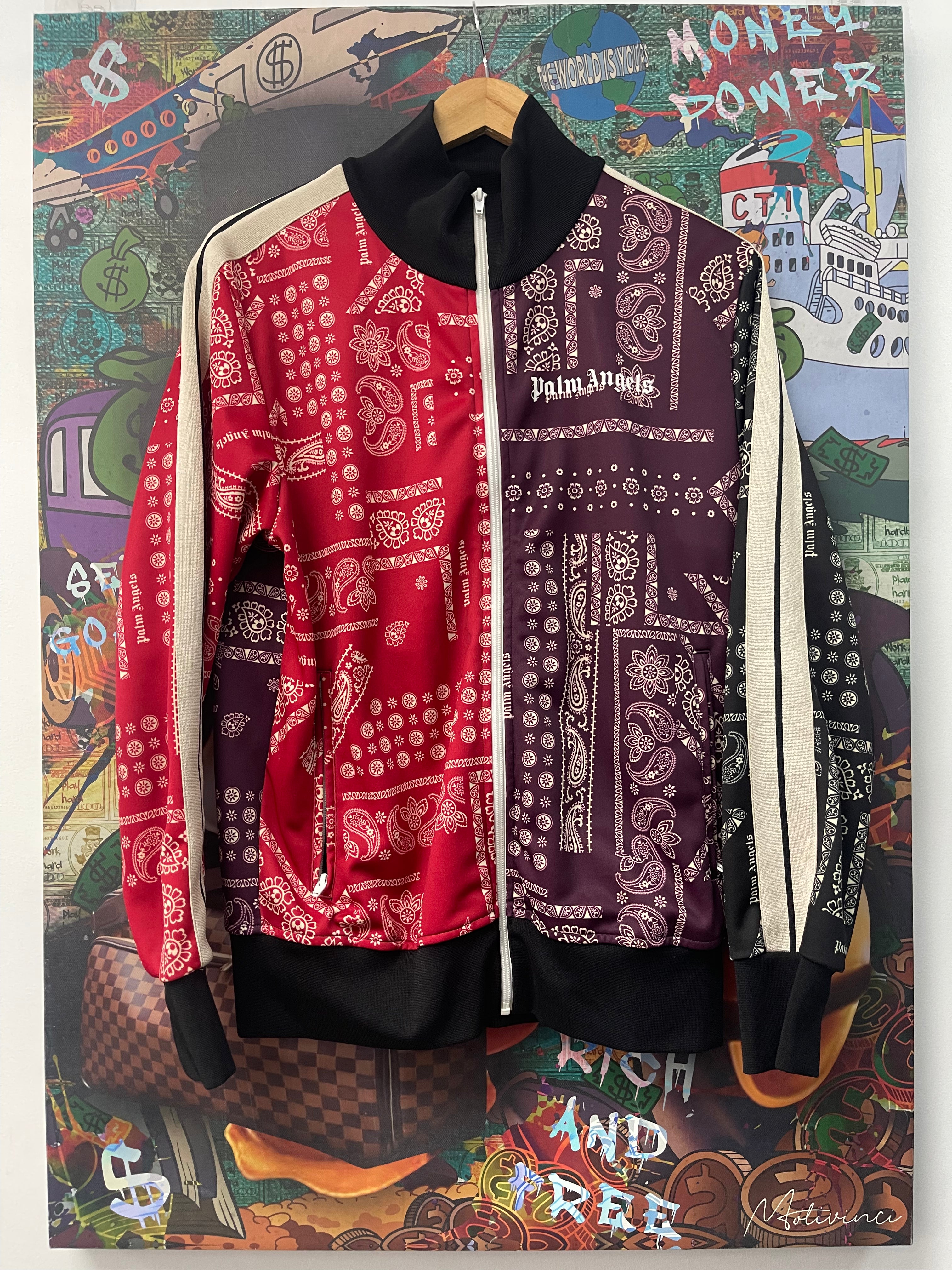 Palm Angels Black Multi Paisley Track Jacket