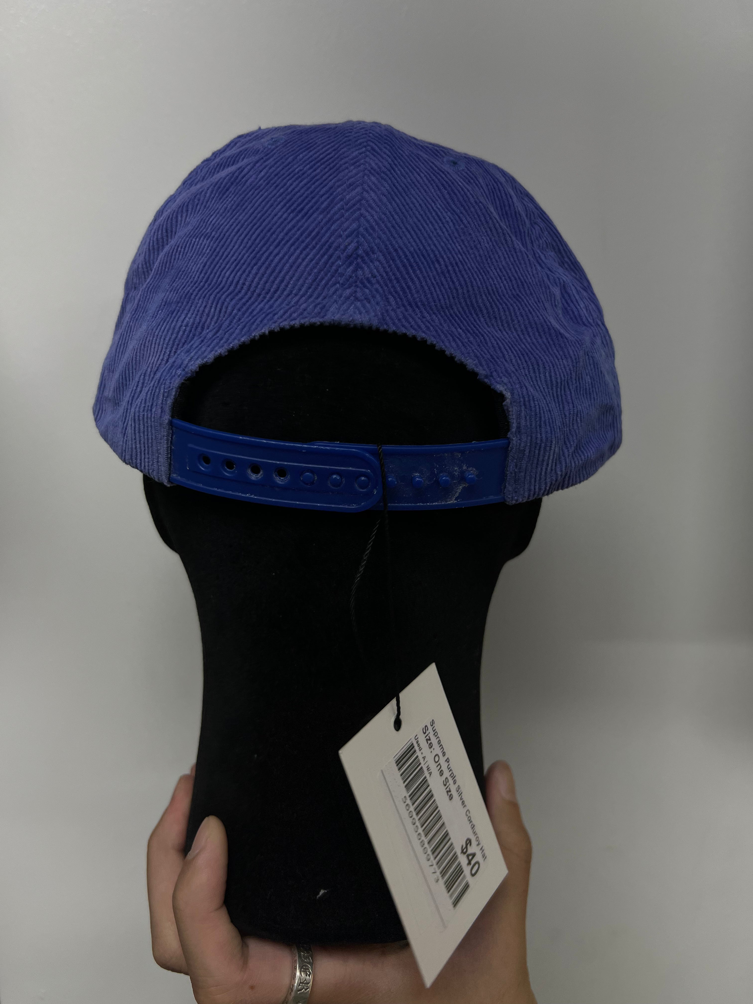 Supreme Purple Silver Corduroy Hat