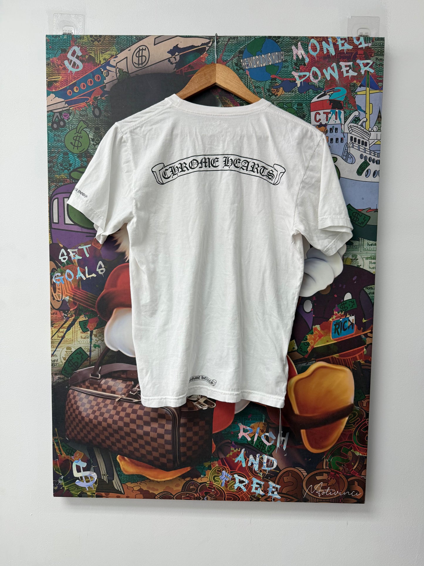 Chrome Hearts Scroll Logo Tee White Used