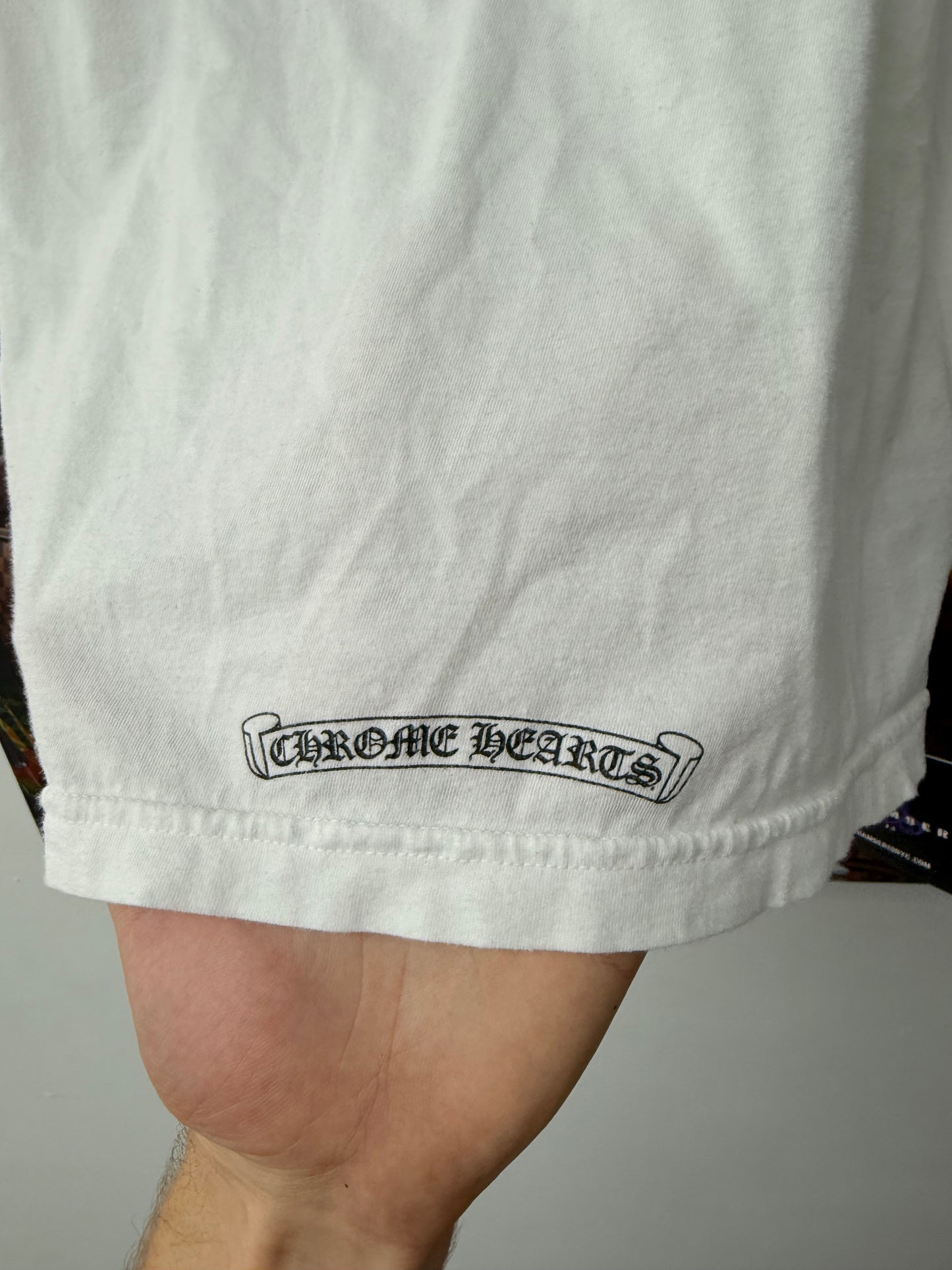 Chrome Hearts Scroll Logo Tee White Used