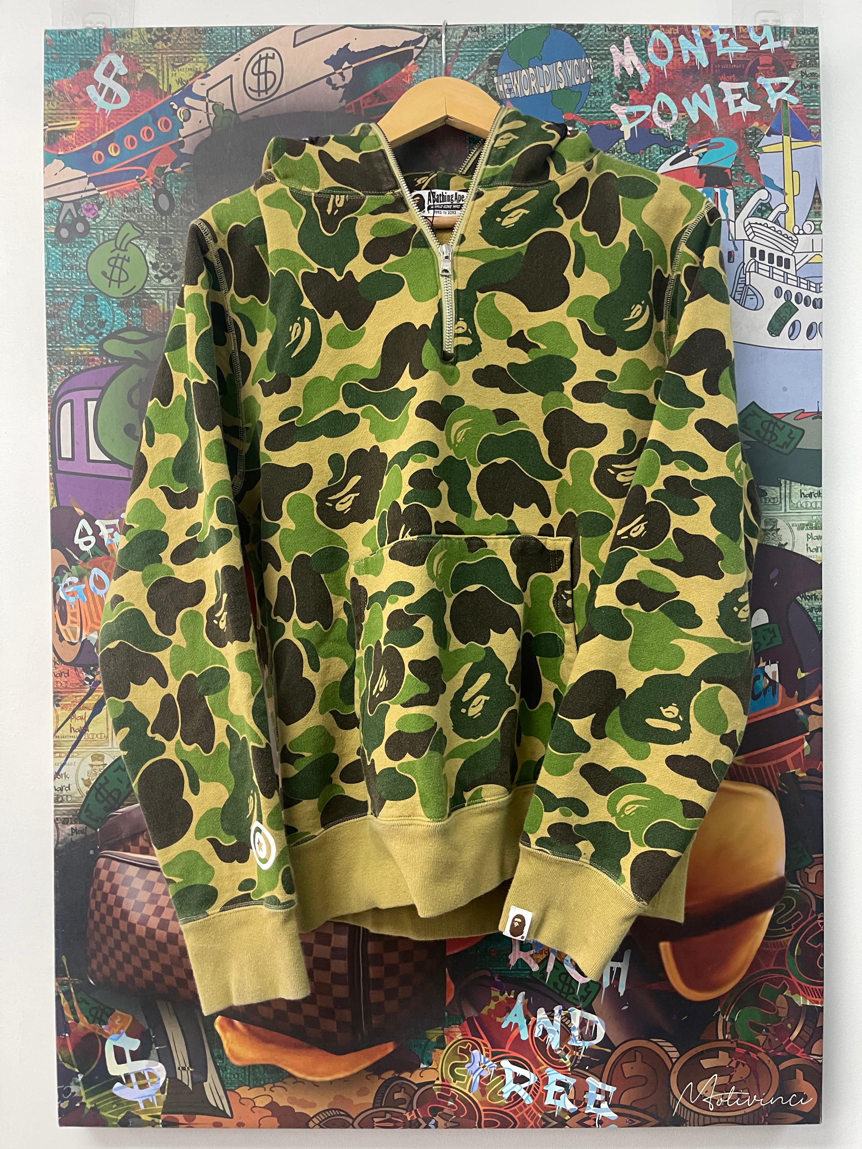 Bape Camo Quarter Zip Shark Hoodie