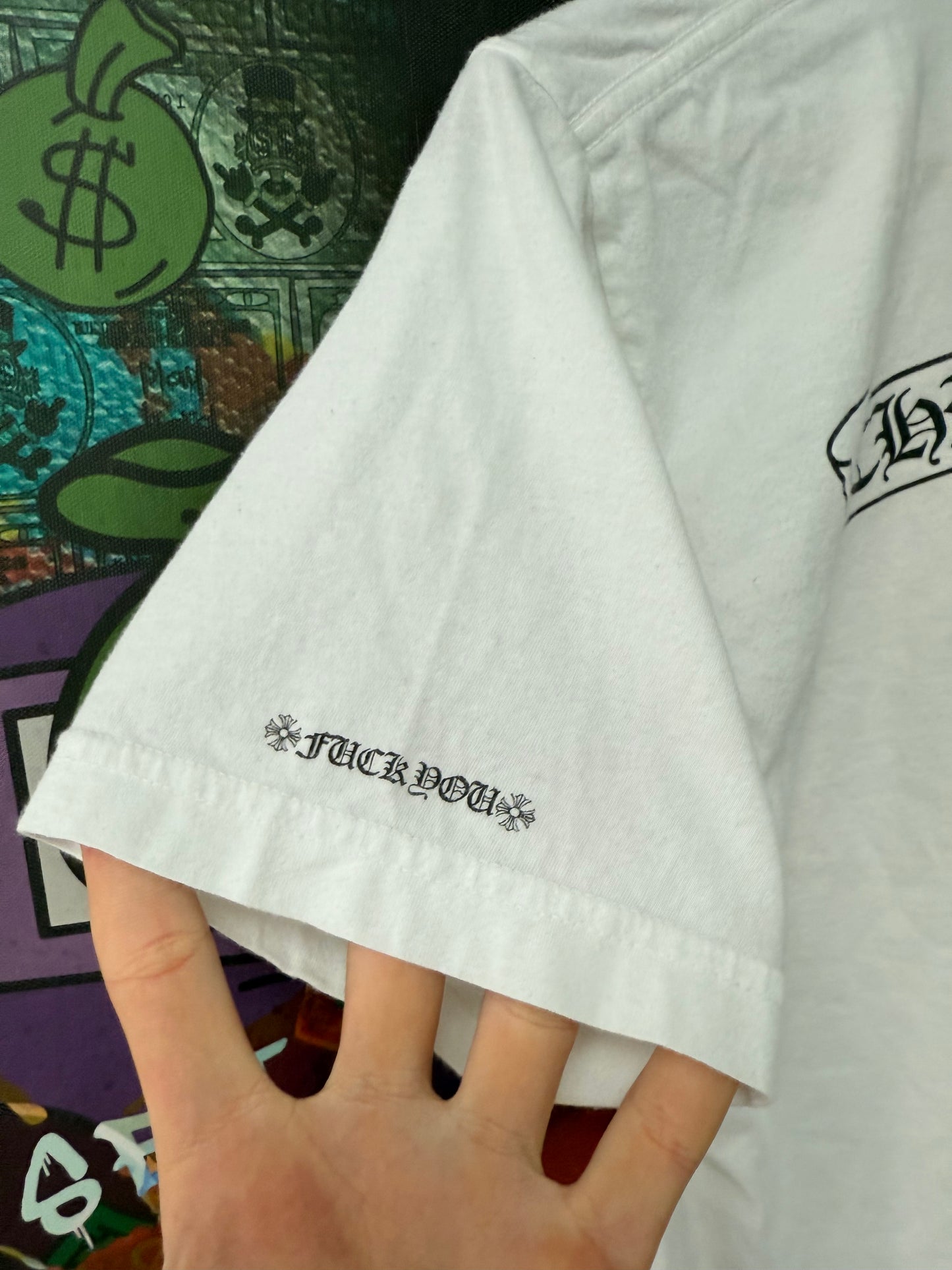 Chrome Hearts Scroll Logo Tee White Used