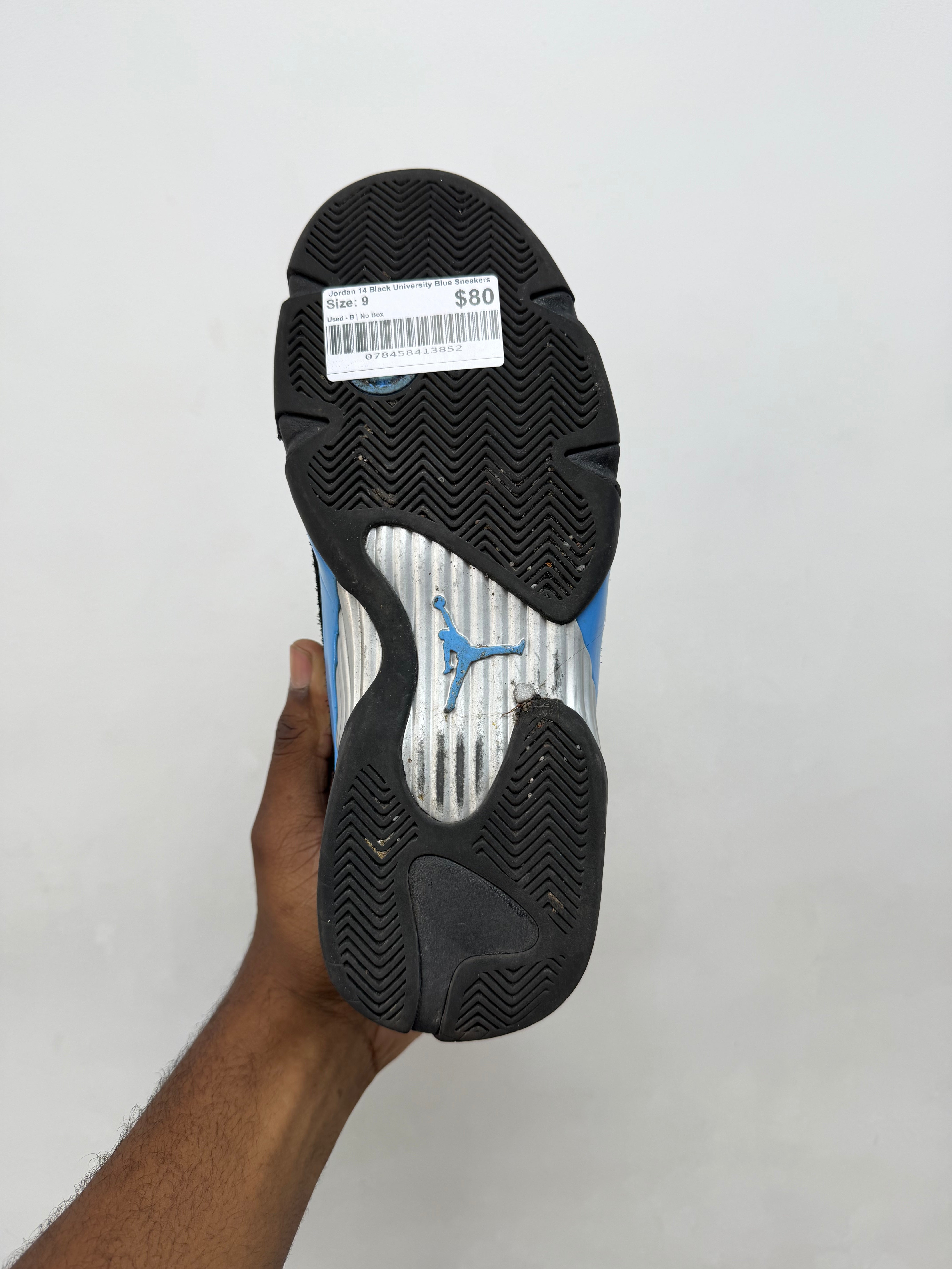 Jordan 14 Black University Blue Sneakers