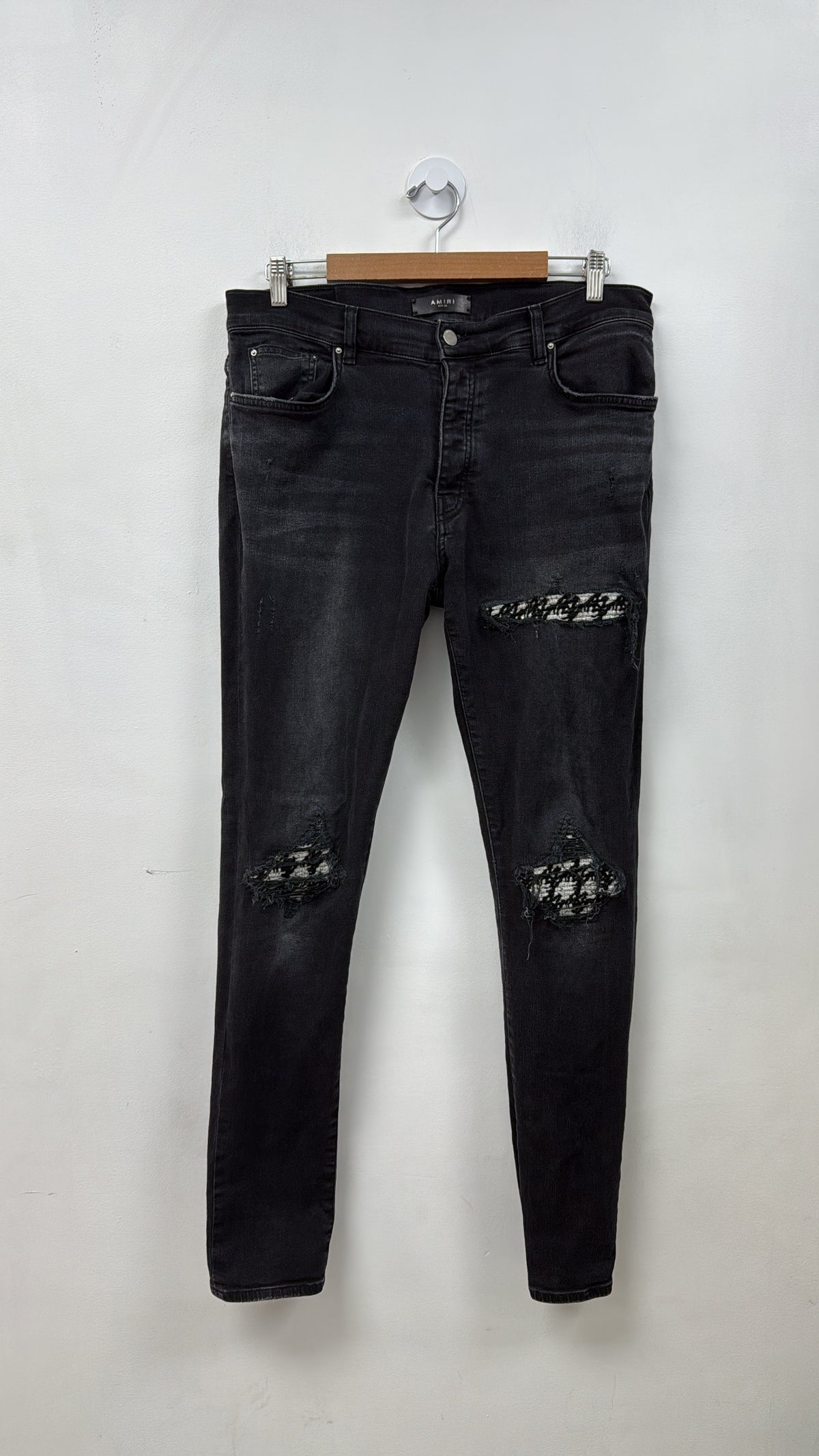 Amiri MX1 Black Wash Boucle Patch Jeans