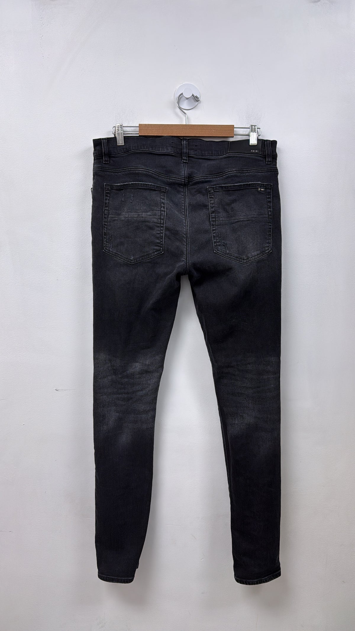Amiri MX1 Black Wash Boucle Patch Jeans