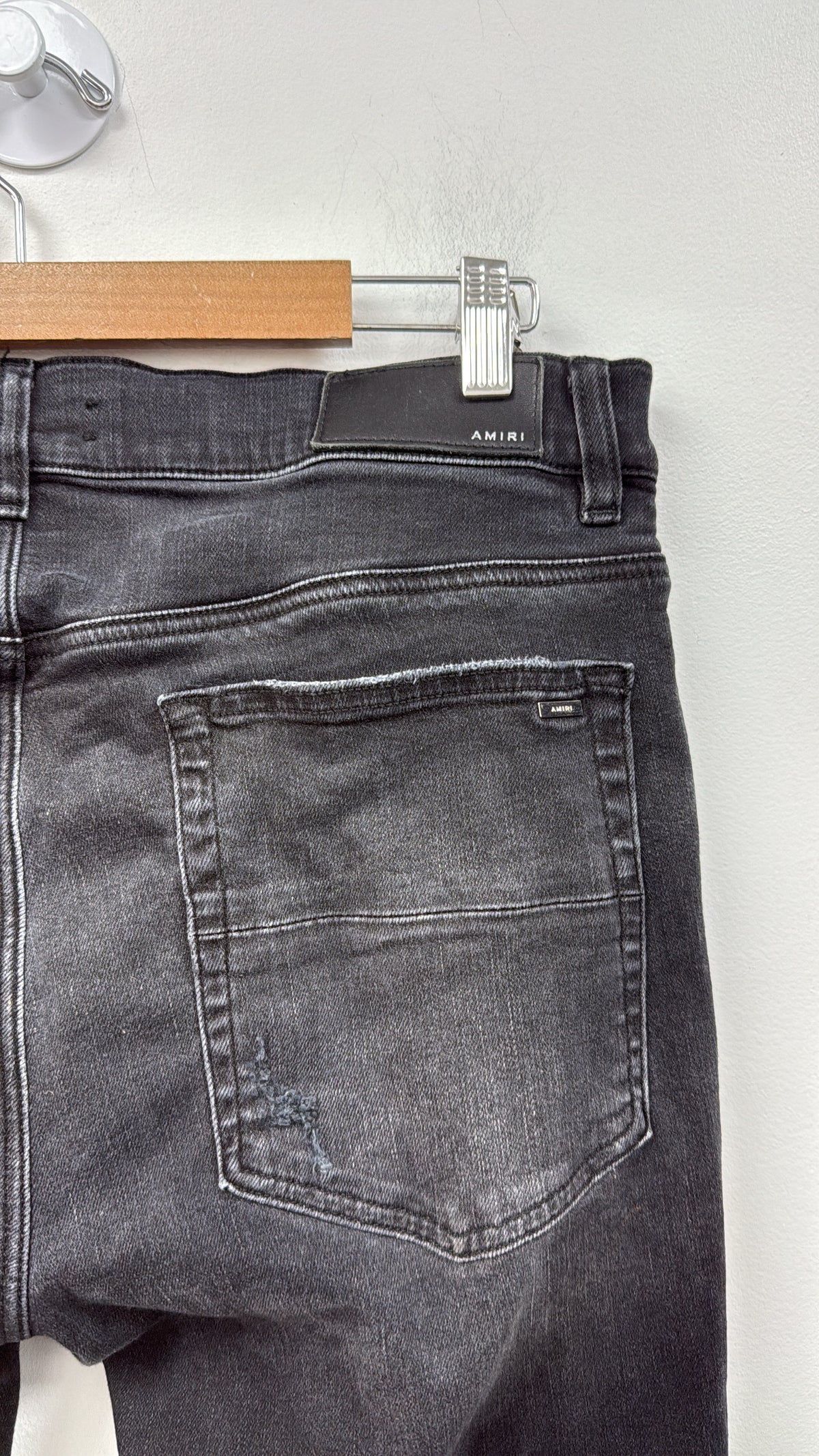 Amiri MX1 Black Wash Boucle Patch Jeans