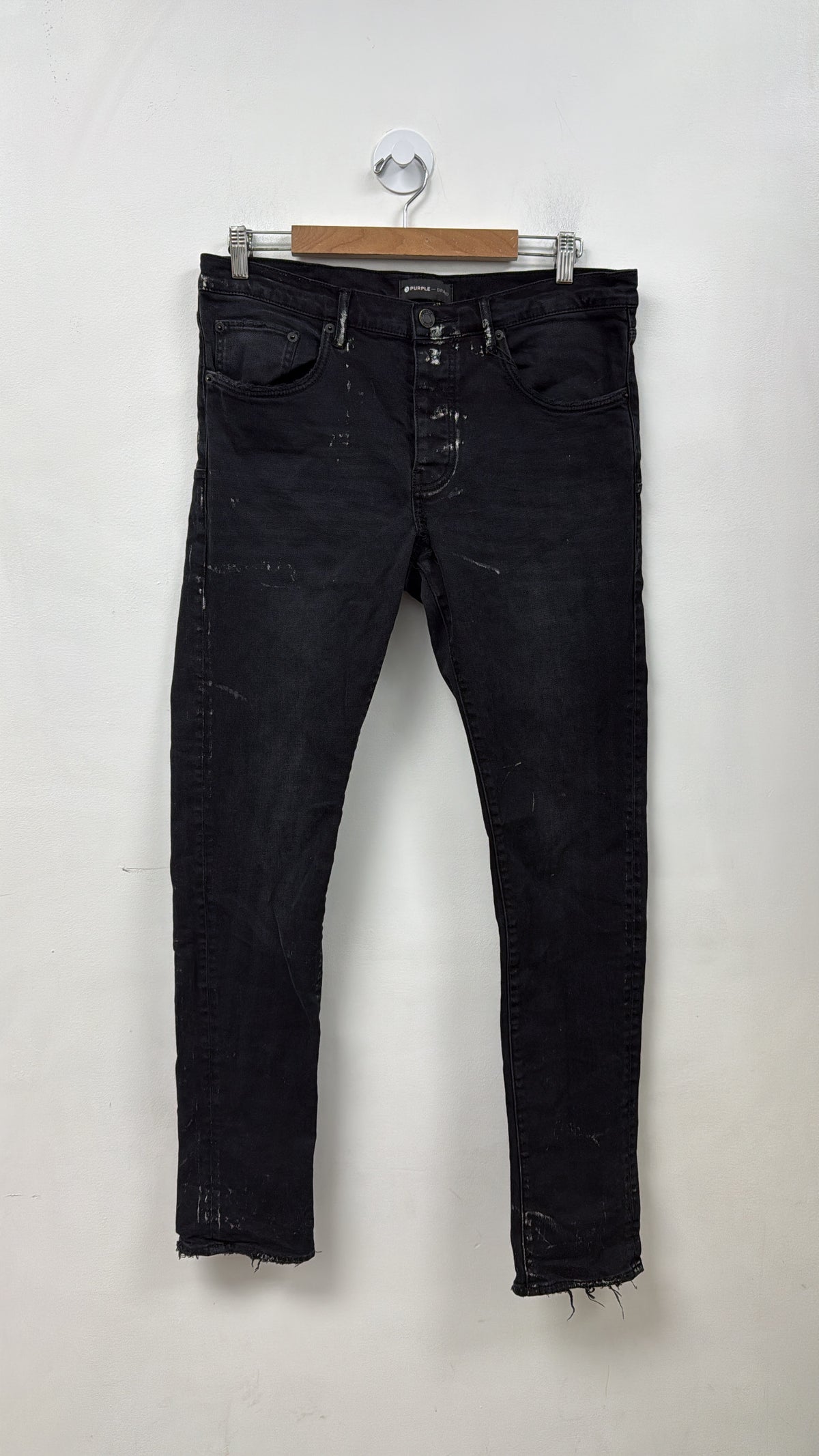 Purple Brand Black White Splatter Jeans