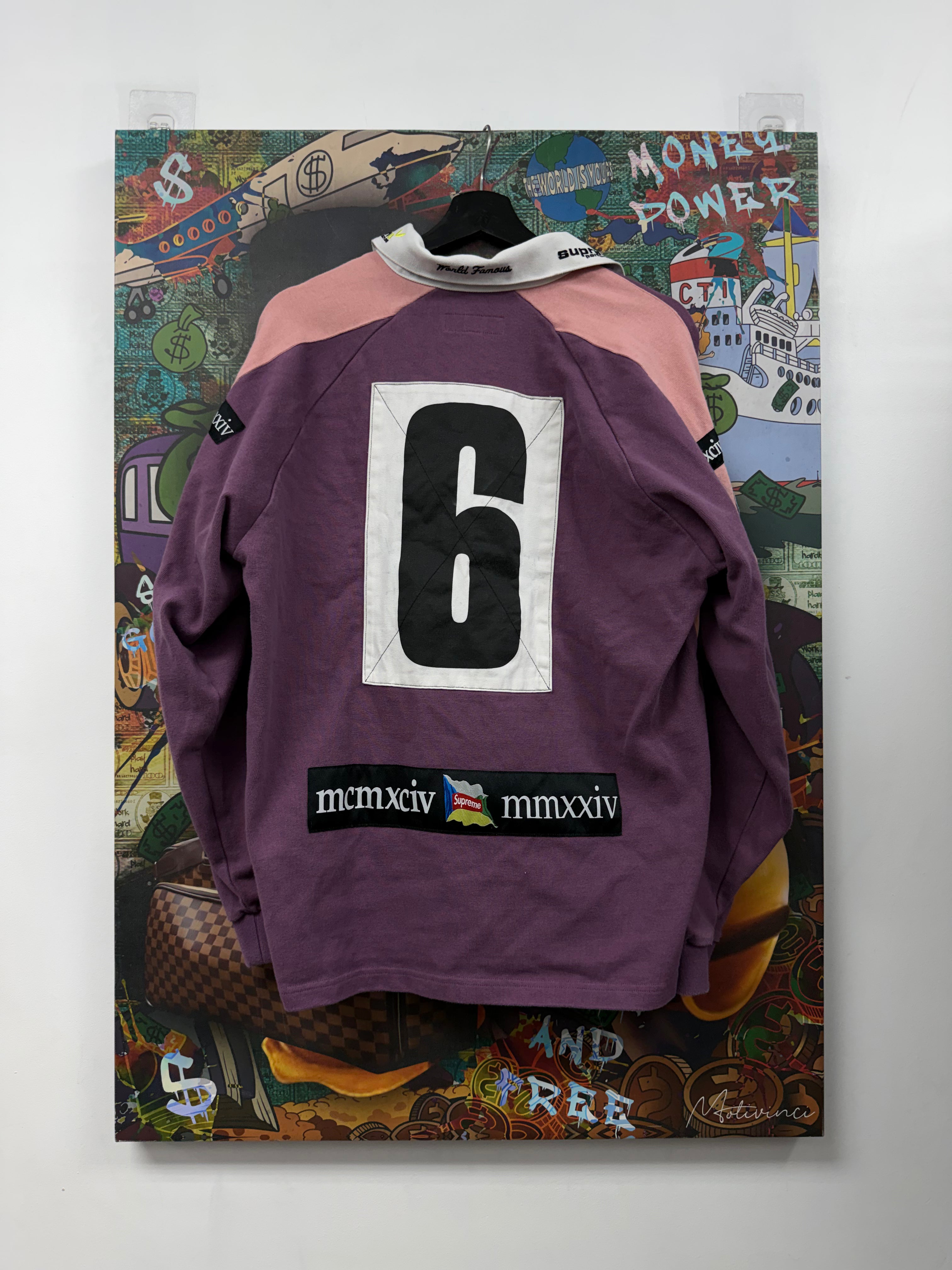 Supreme Purple Chest Stripe Rugby Polo