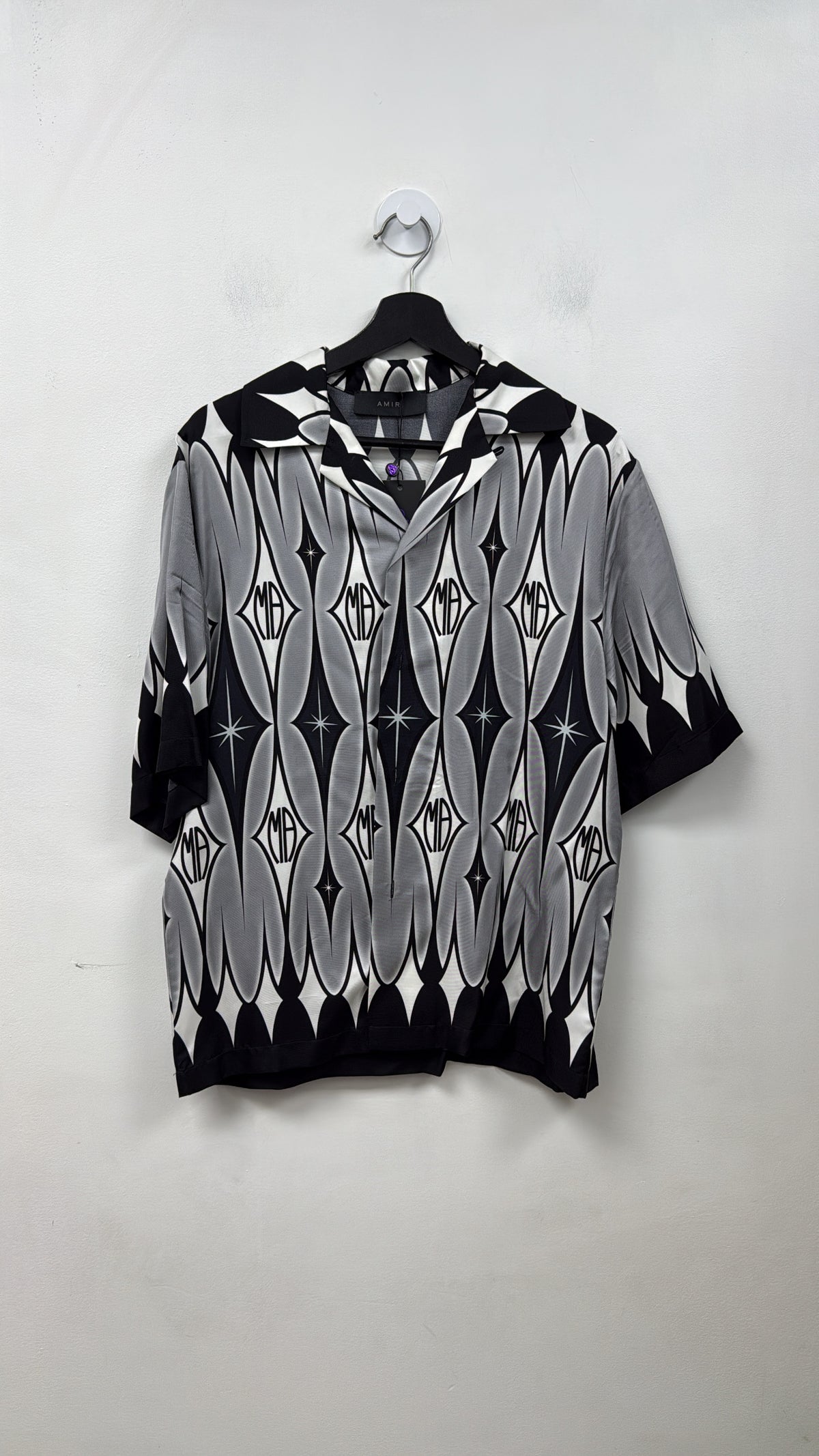 Amiri Silk Black Diamond Button Up