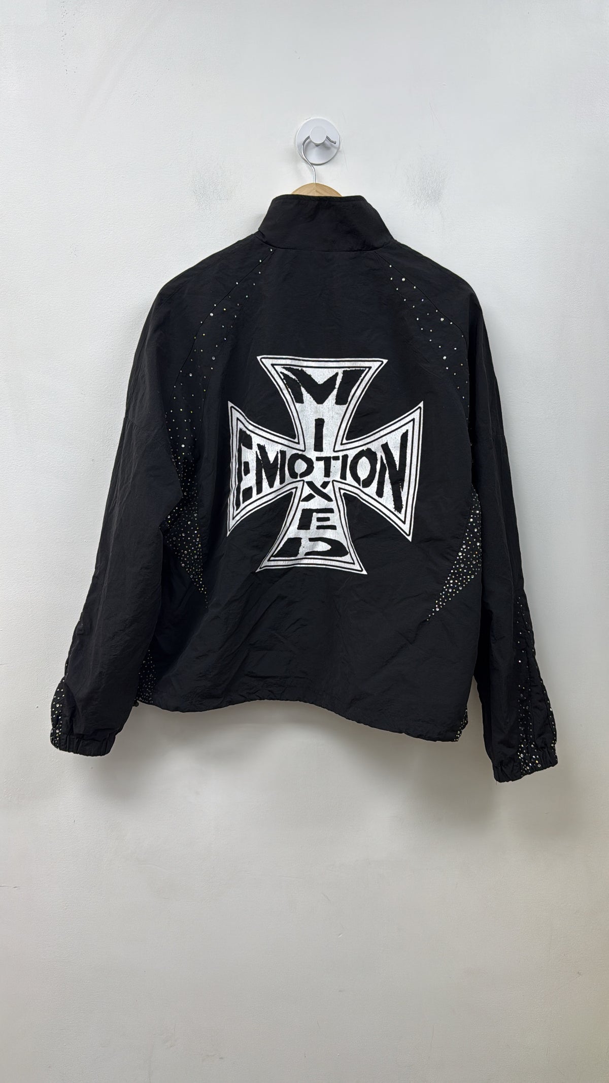 Mixed Emotions Black Nylon Track Jacket