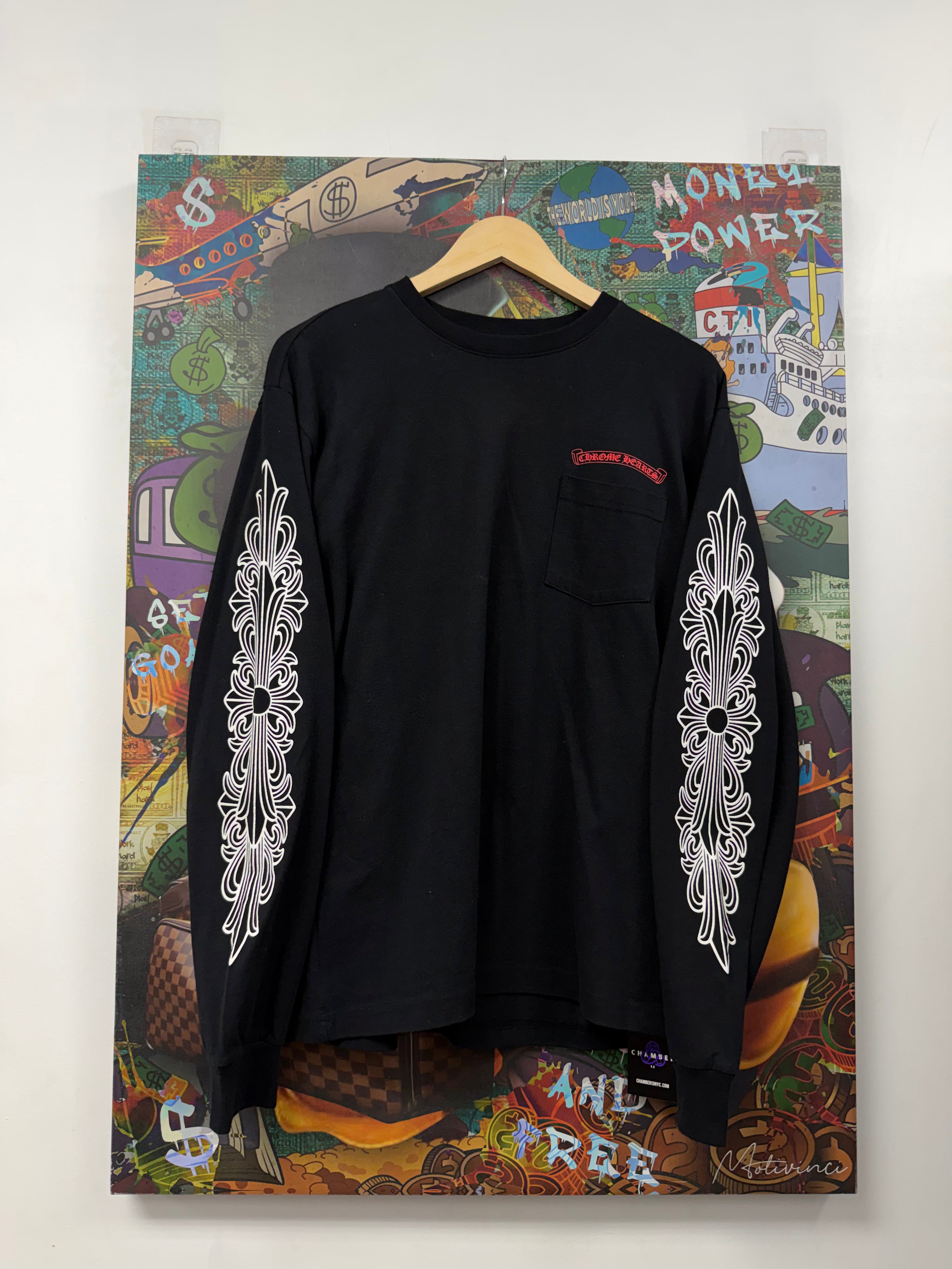 Chrome Hearts Matty Boy Black Red Chomper Long Sleeve