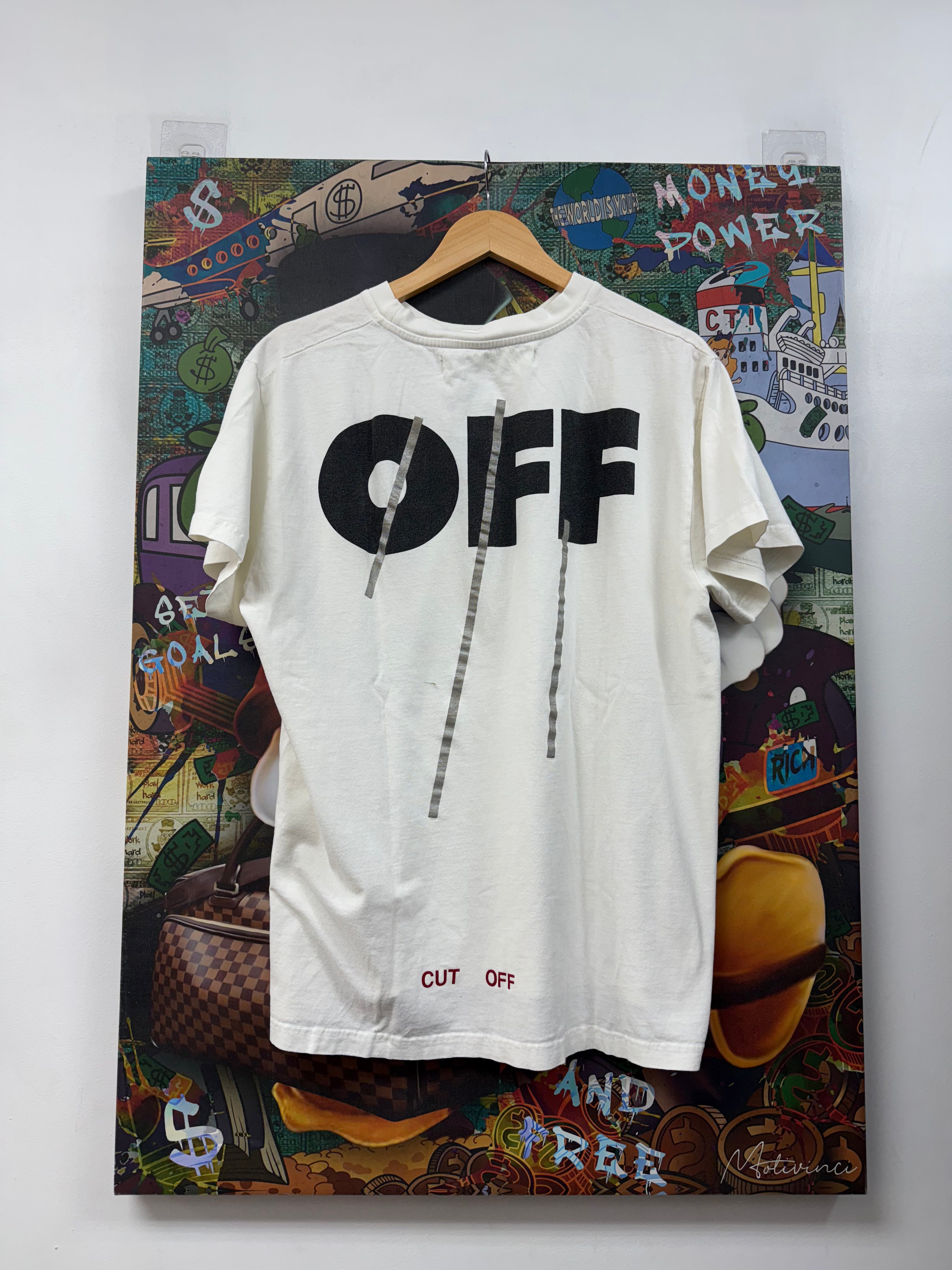 Off-White White Black Grey Drip Tee