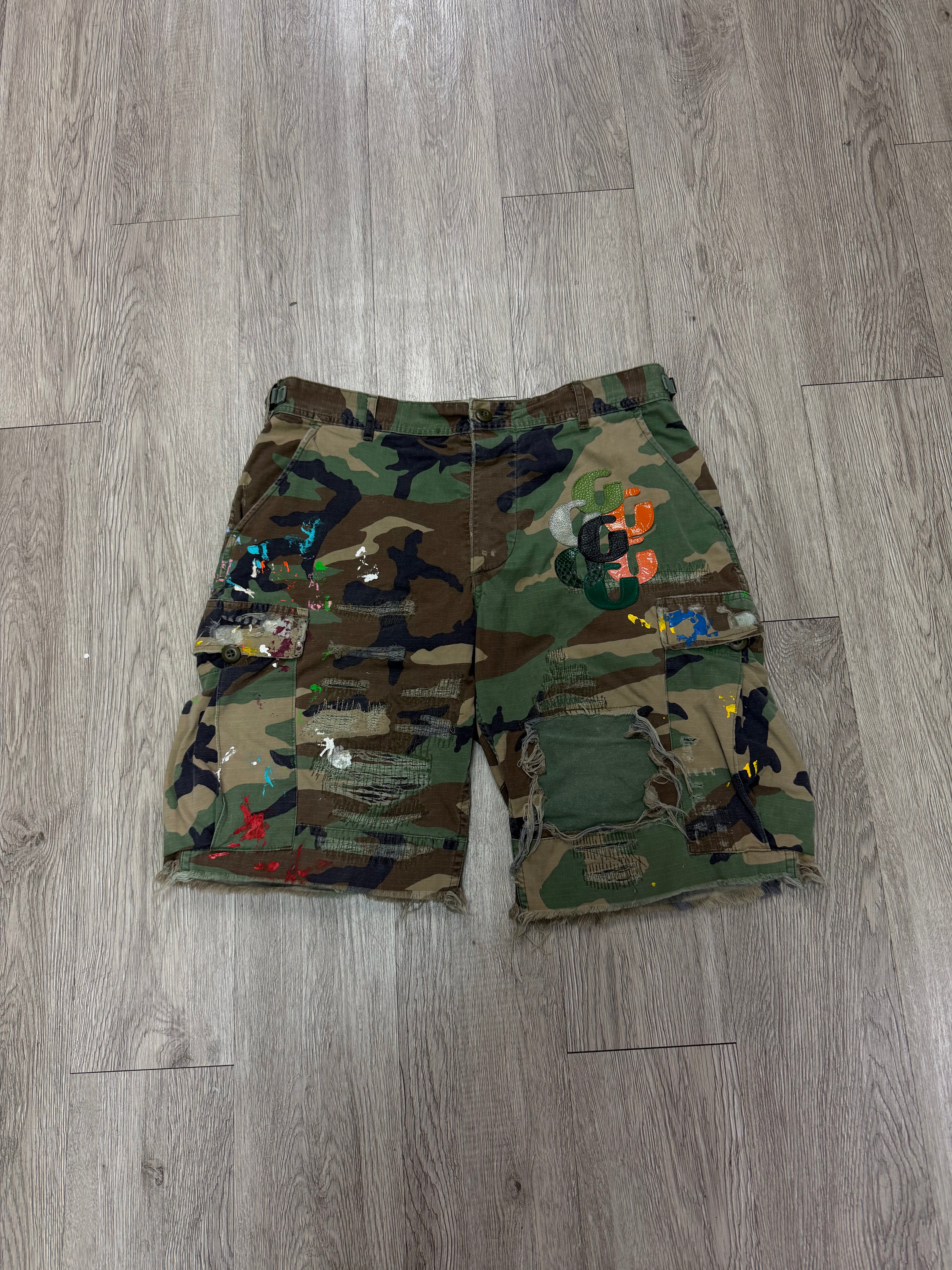 Gallery Dept Camo Cargo G Patch Shorts