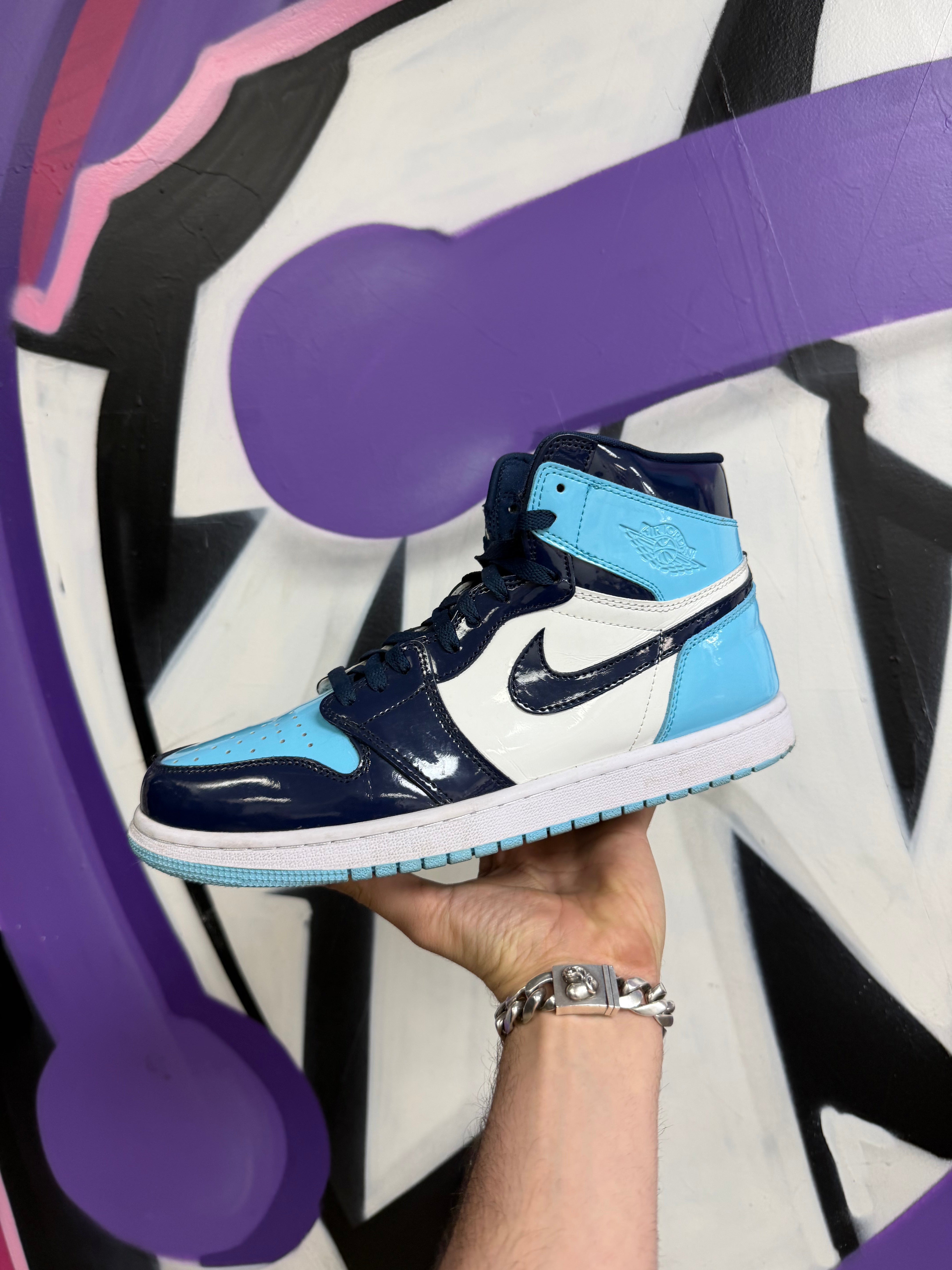 Nike Jordan 1 UNC Patent Sneakers