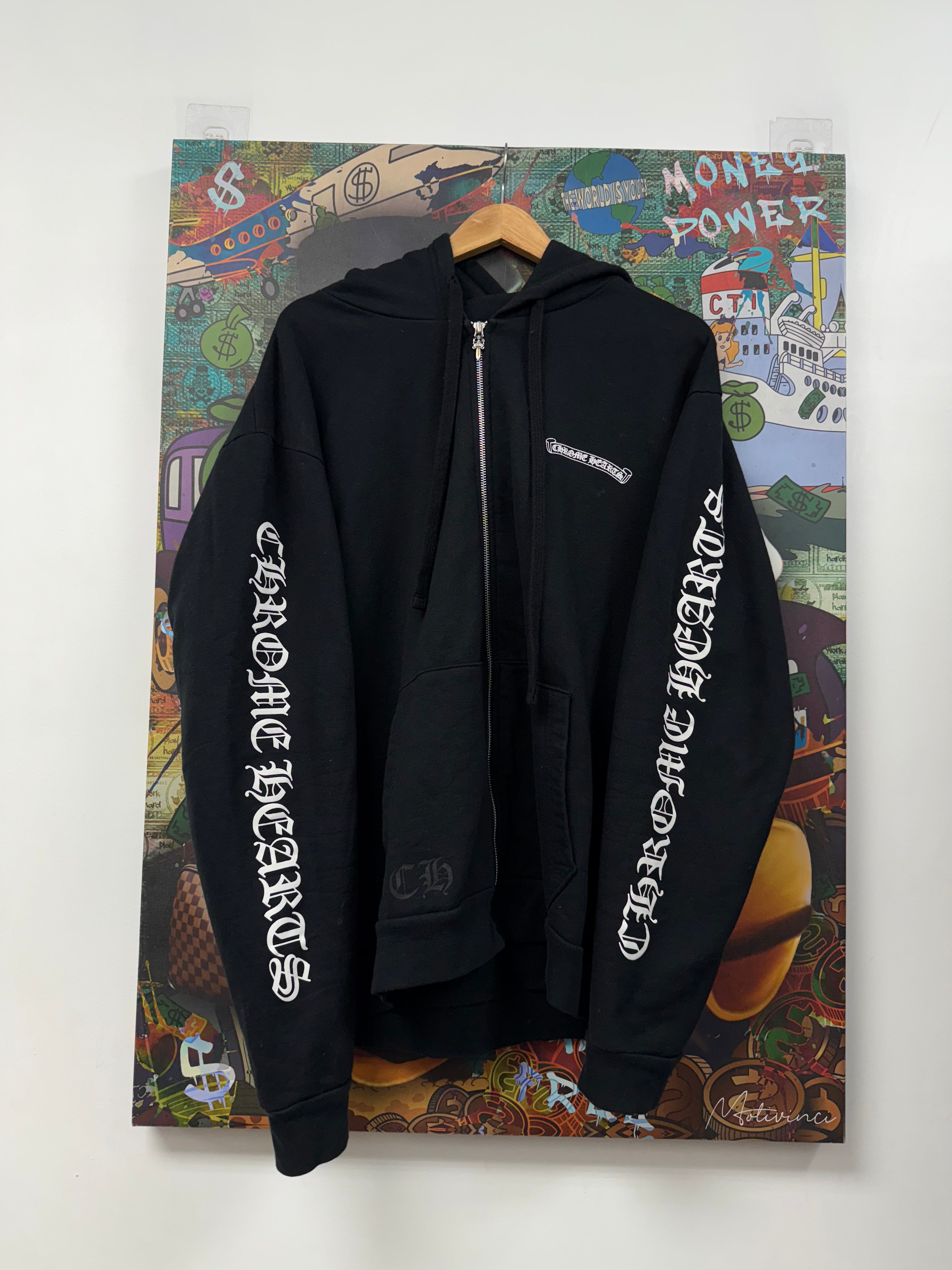 Chrome Hearts Black Scroll Zip Up