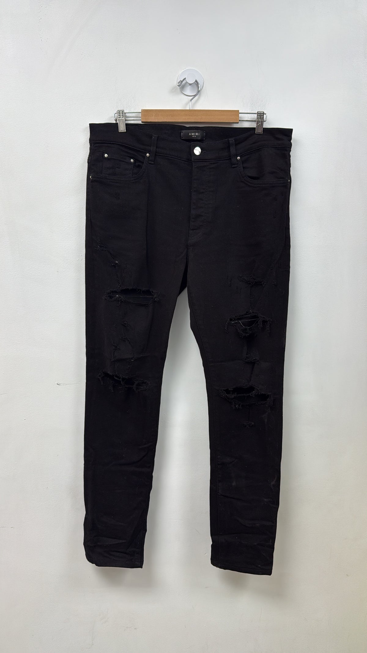 Amiri Black Broken Thrasher Jeans