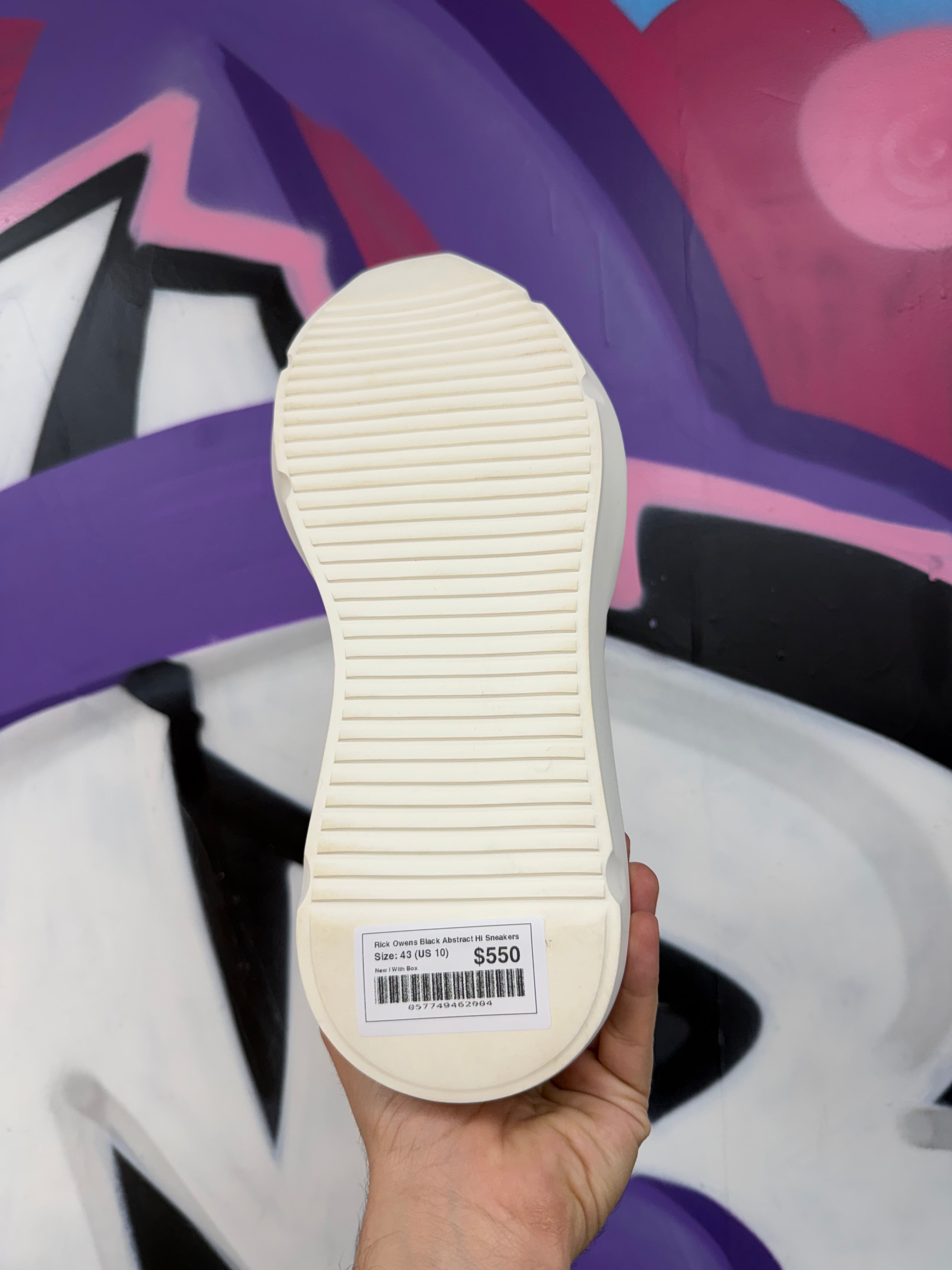 Rick Owens Black Abstract Hi Sneakers