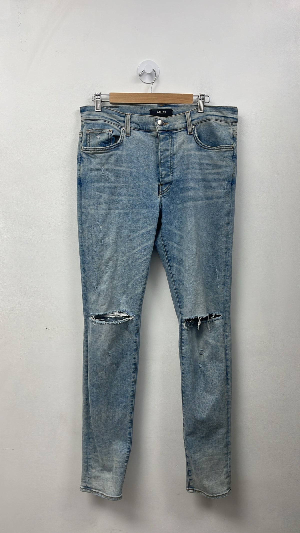 Amiri Stone Wash Knee Ripped Jeans