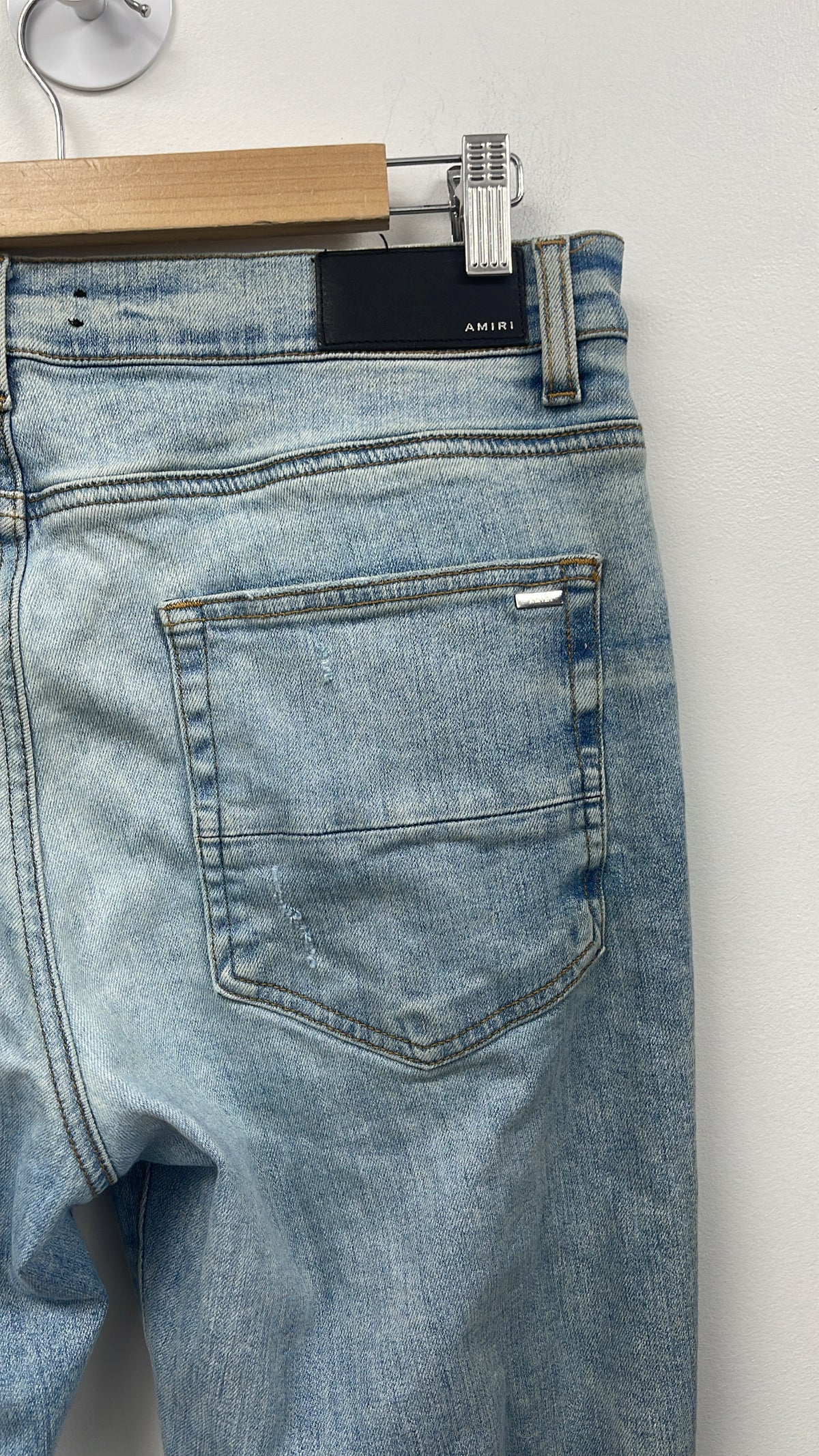 Amiri Stone Wash Knee Ripped Jeans