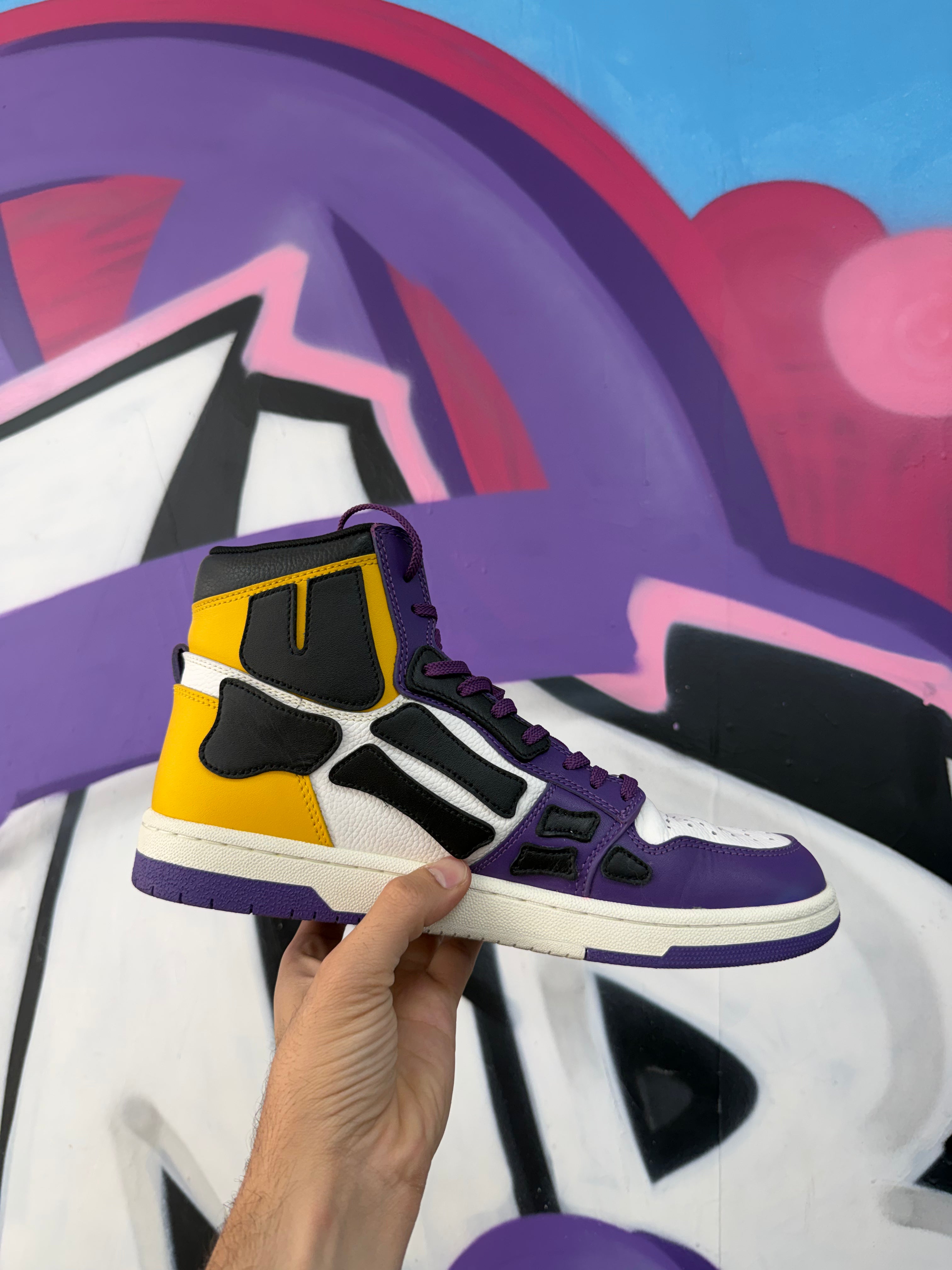 Amiri Purple Yellow Skel-Top Hi Sneakers
