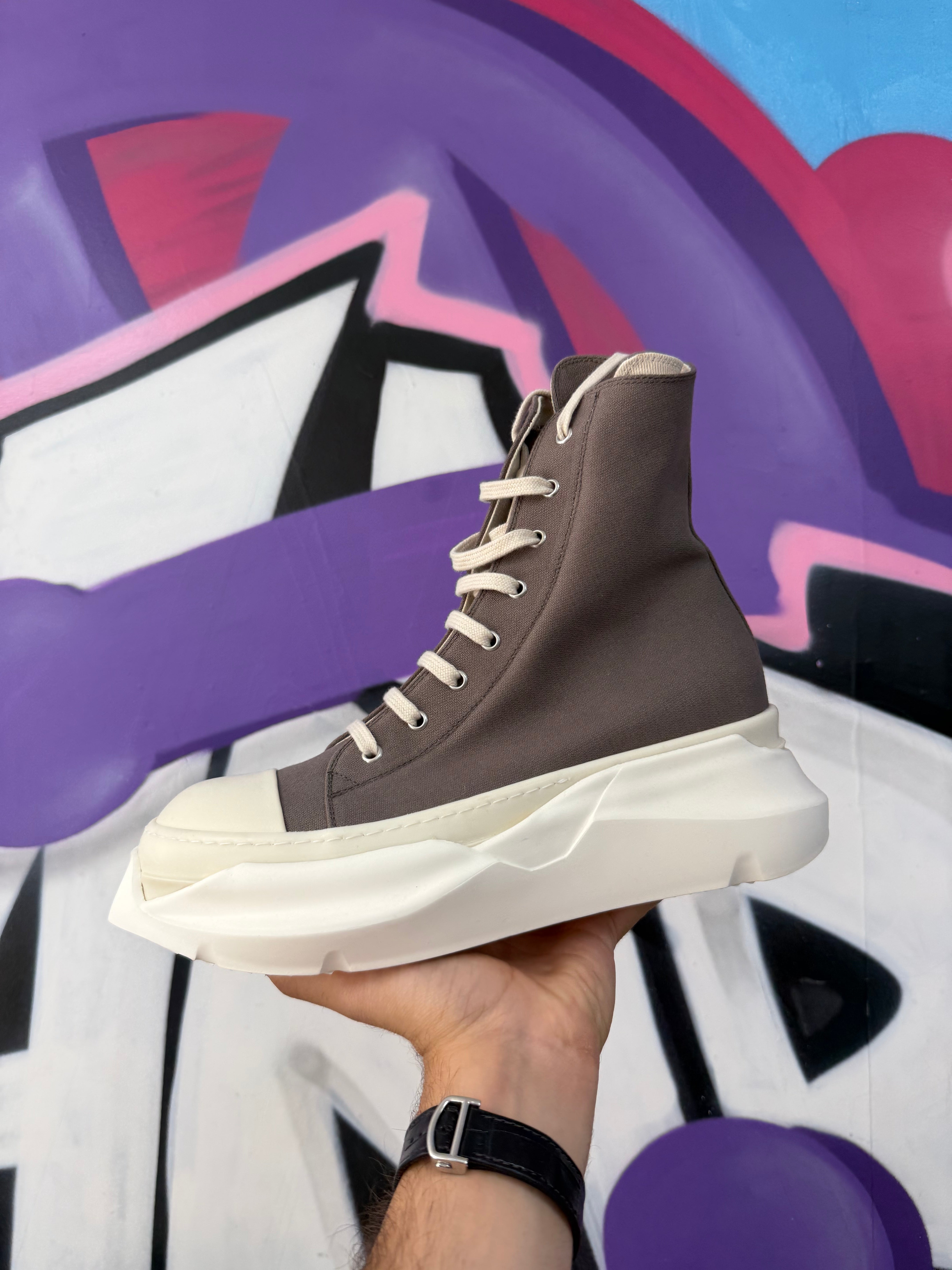 Rick Owens Dust Abstract Hi Sneakers