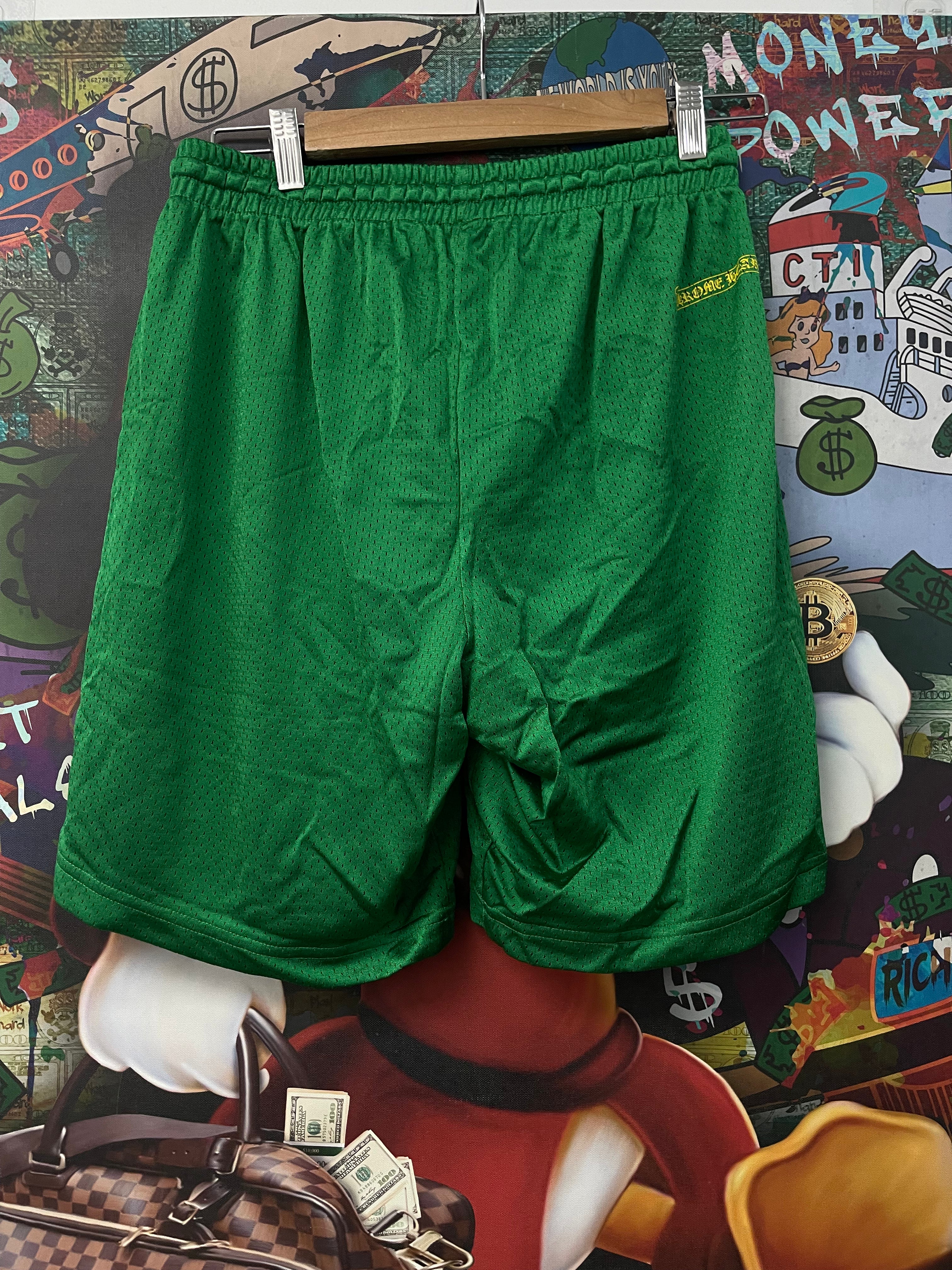 Chrome Hearts CH Green Yellow Mesh Shorts