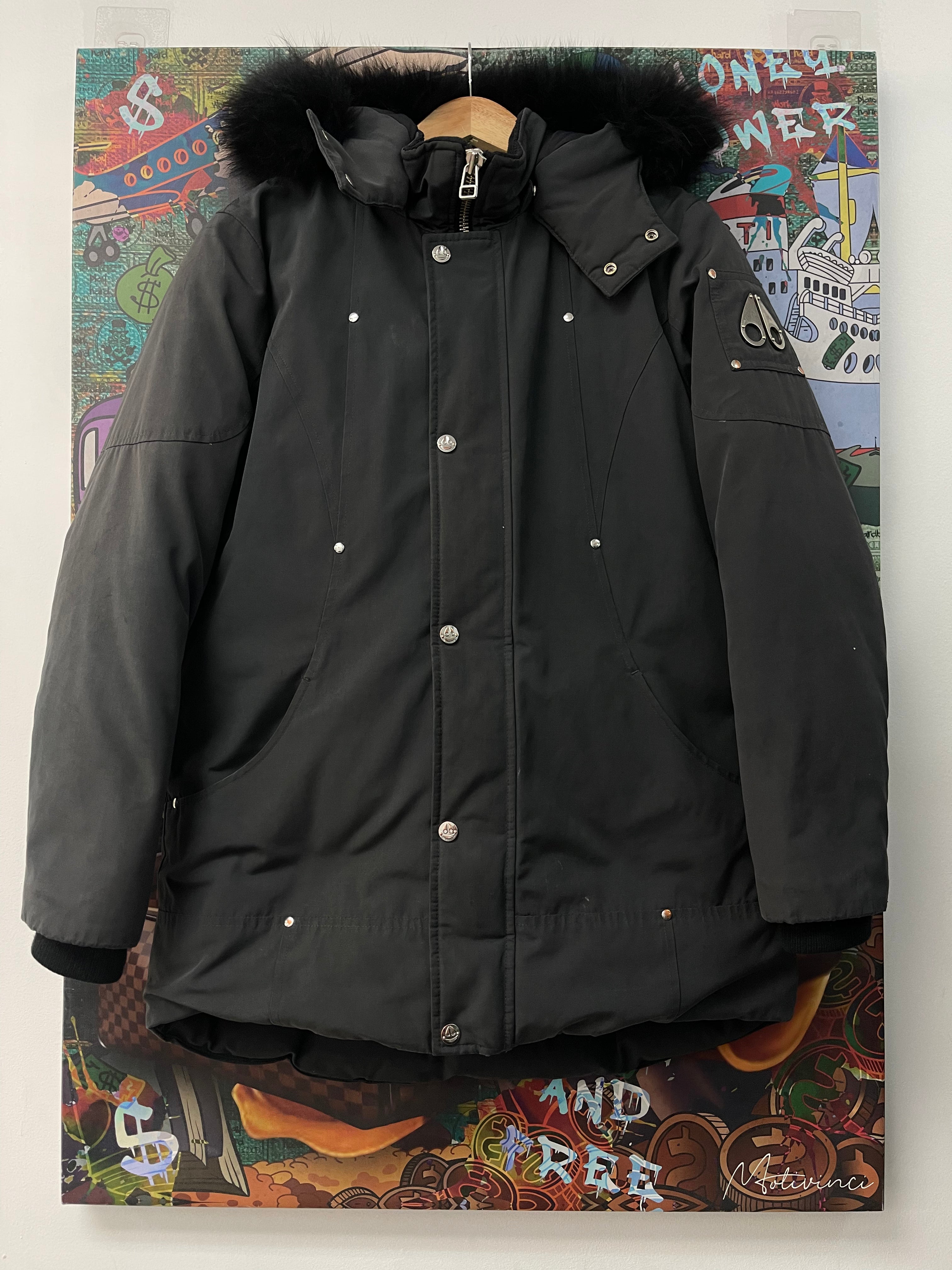 Moose Knuckles Grey Black Fur 3Q Kid's Jacket