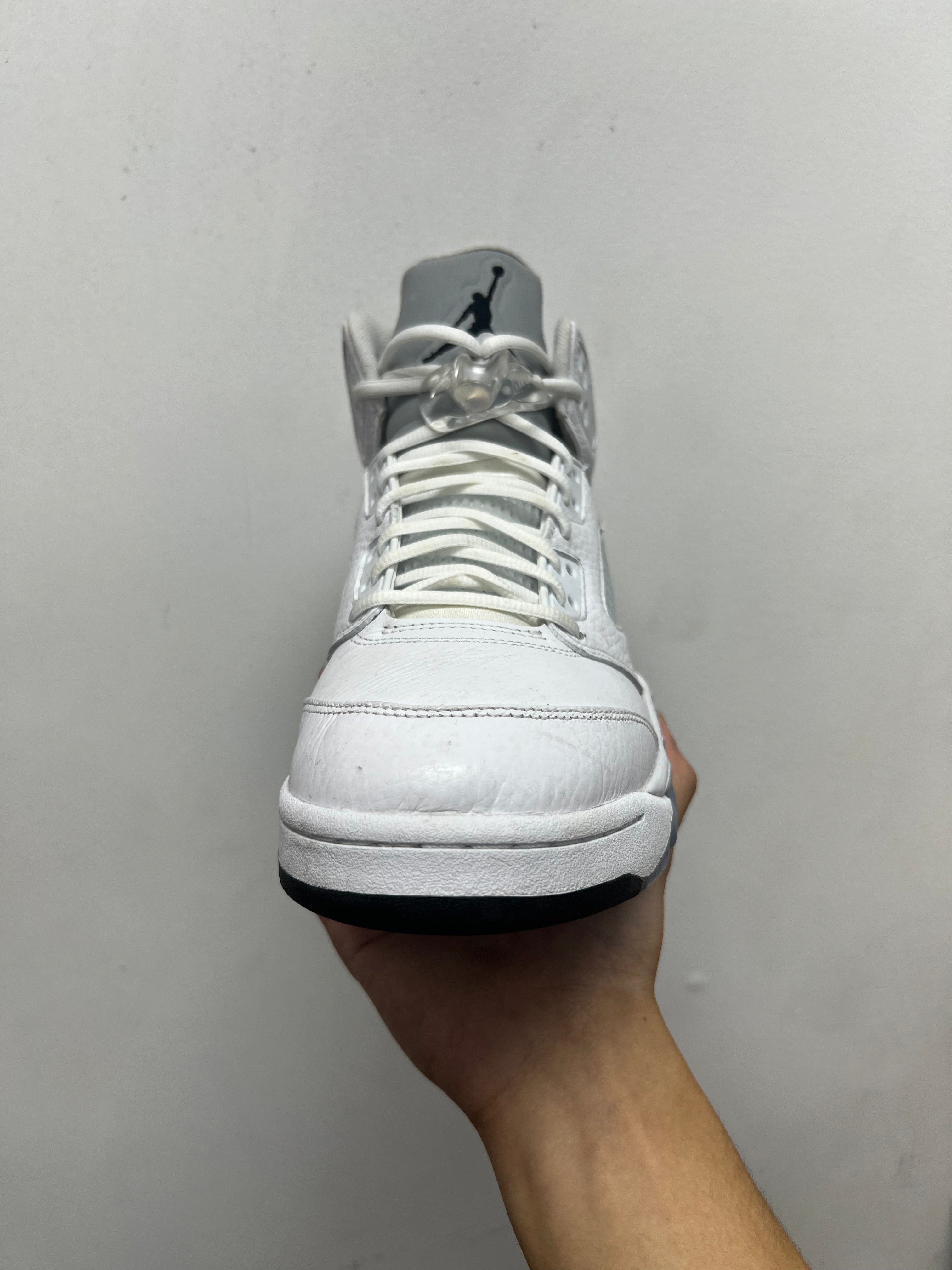 Jordan 5 White Metallic Sneakers