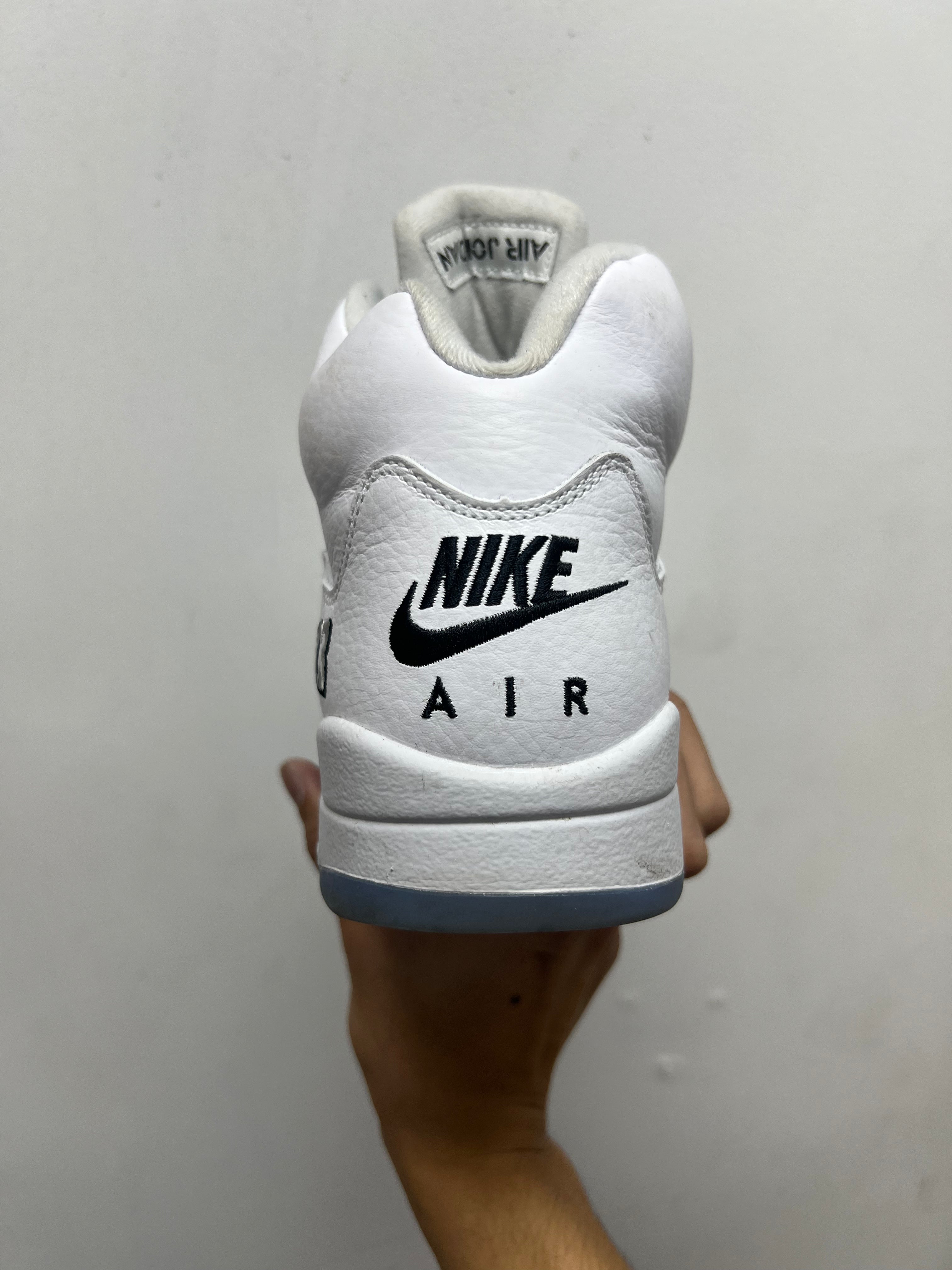 Jordan 5 White Metallic Sneakers