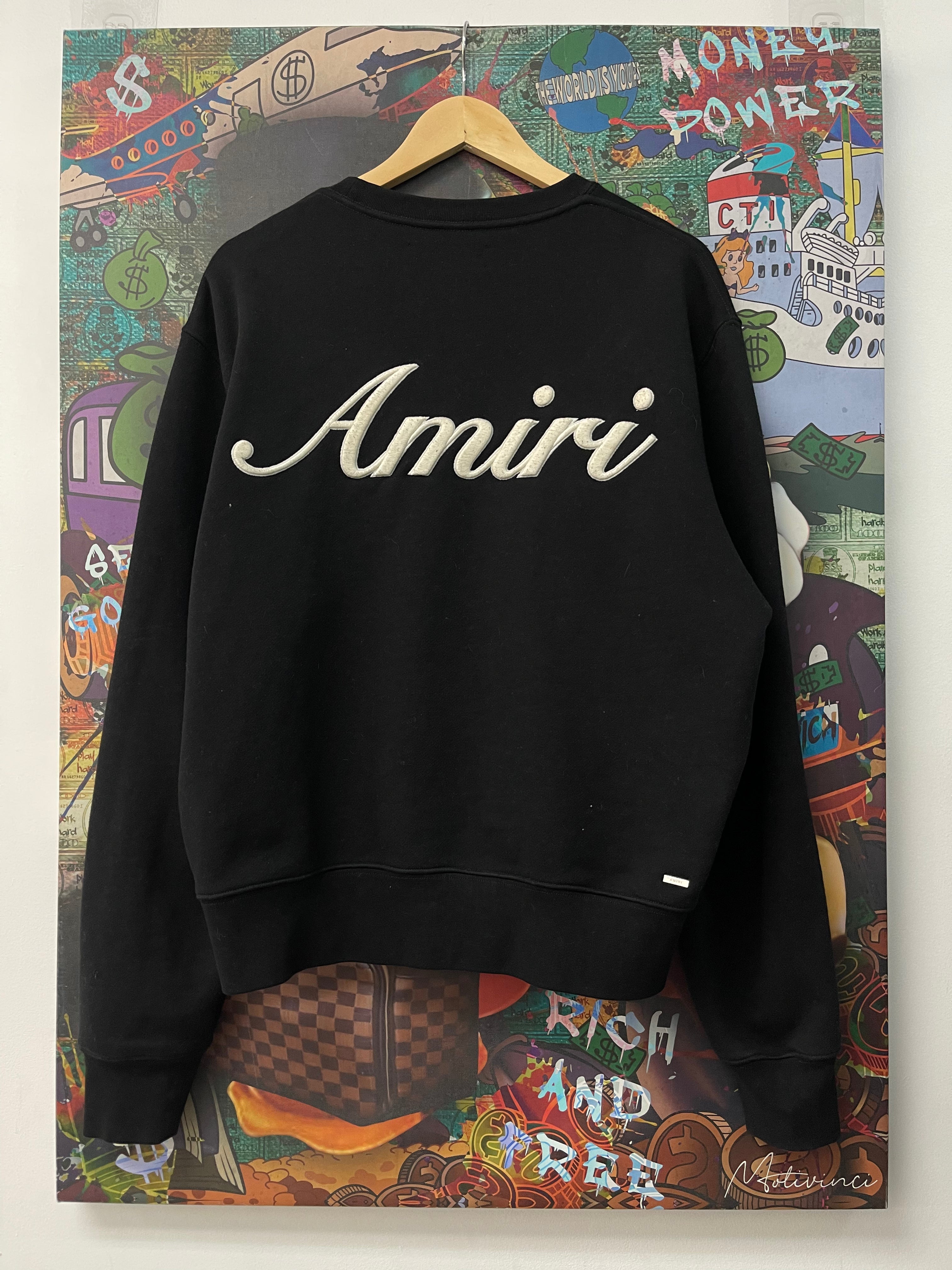 Amiri Black Embroidered (Pin Hole By Logo) Crewneck