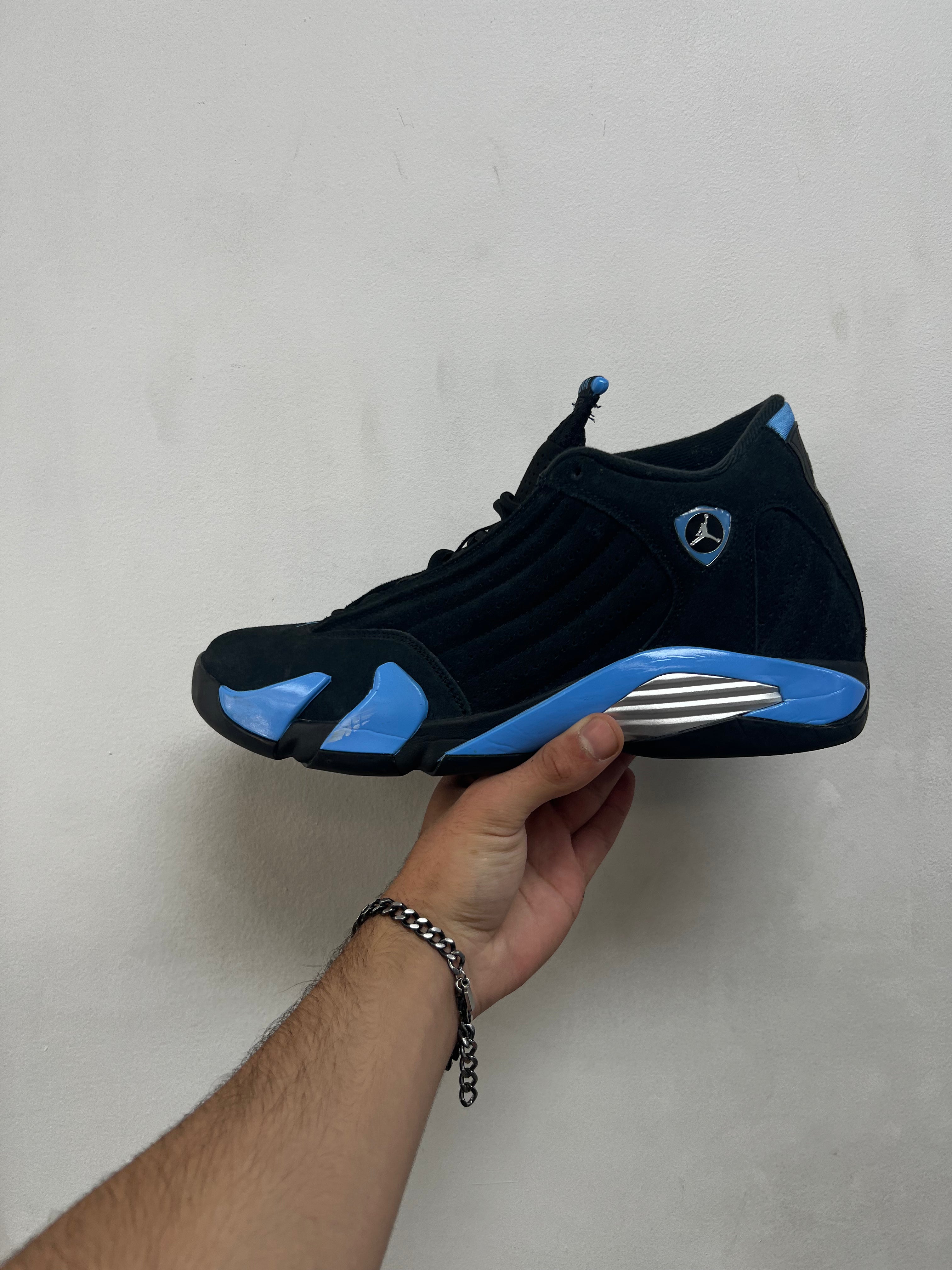 Jordan 14 Black University Blue Sneakers