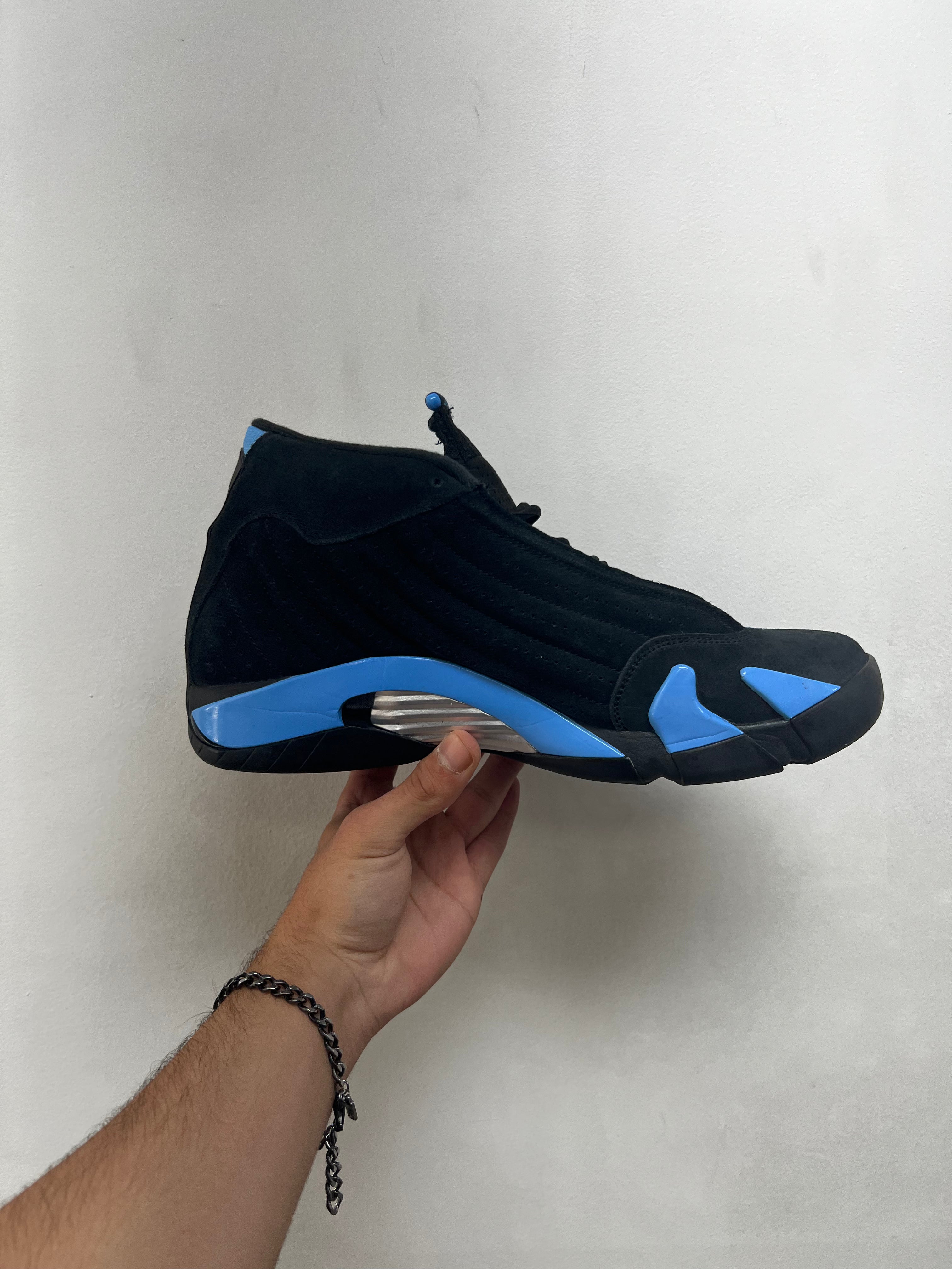 Jordan 14 Black University Blue Sneakers