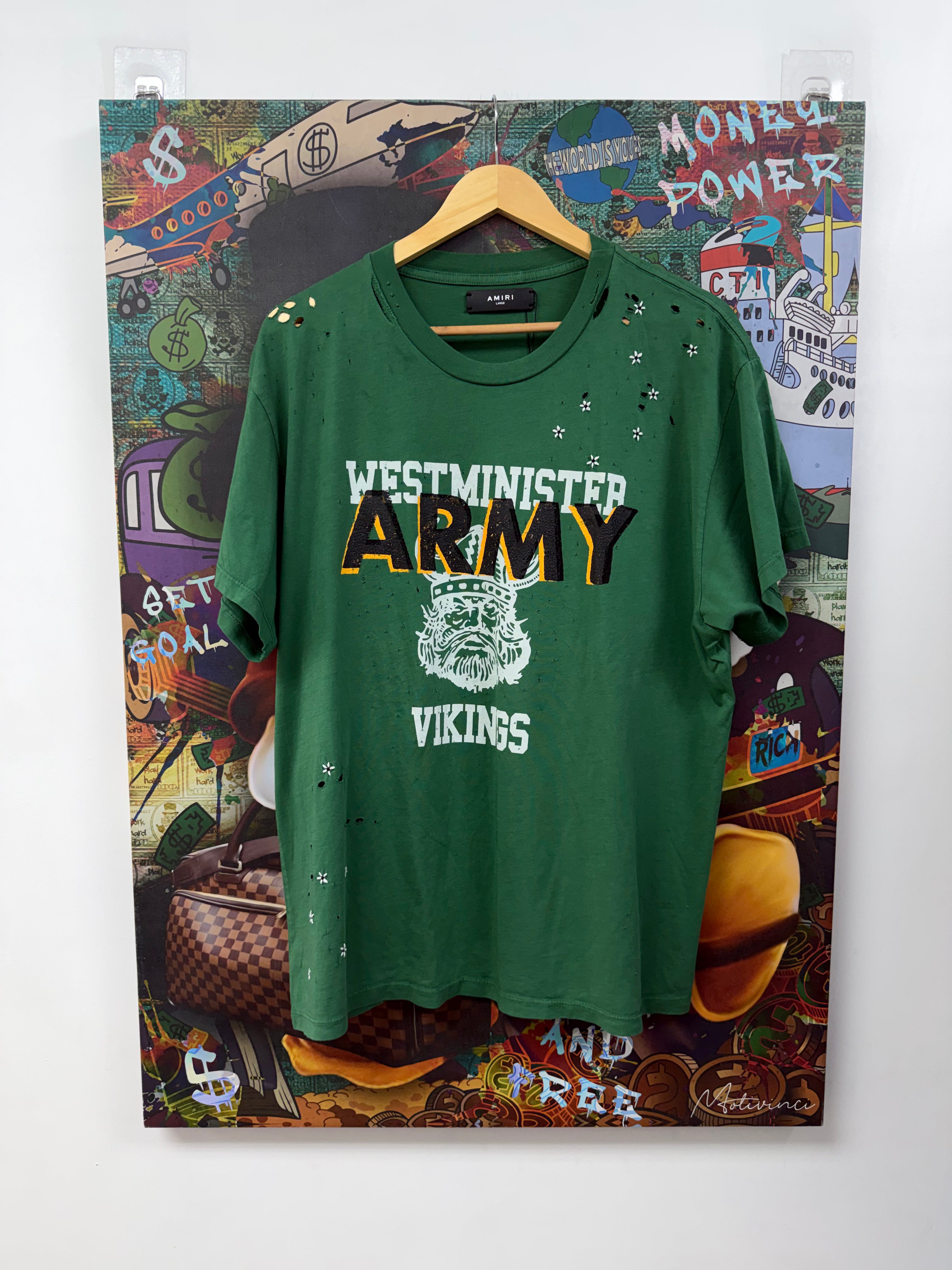 Amiri Green Westminister Vikings Tee