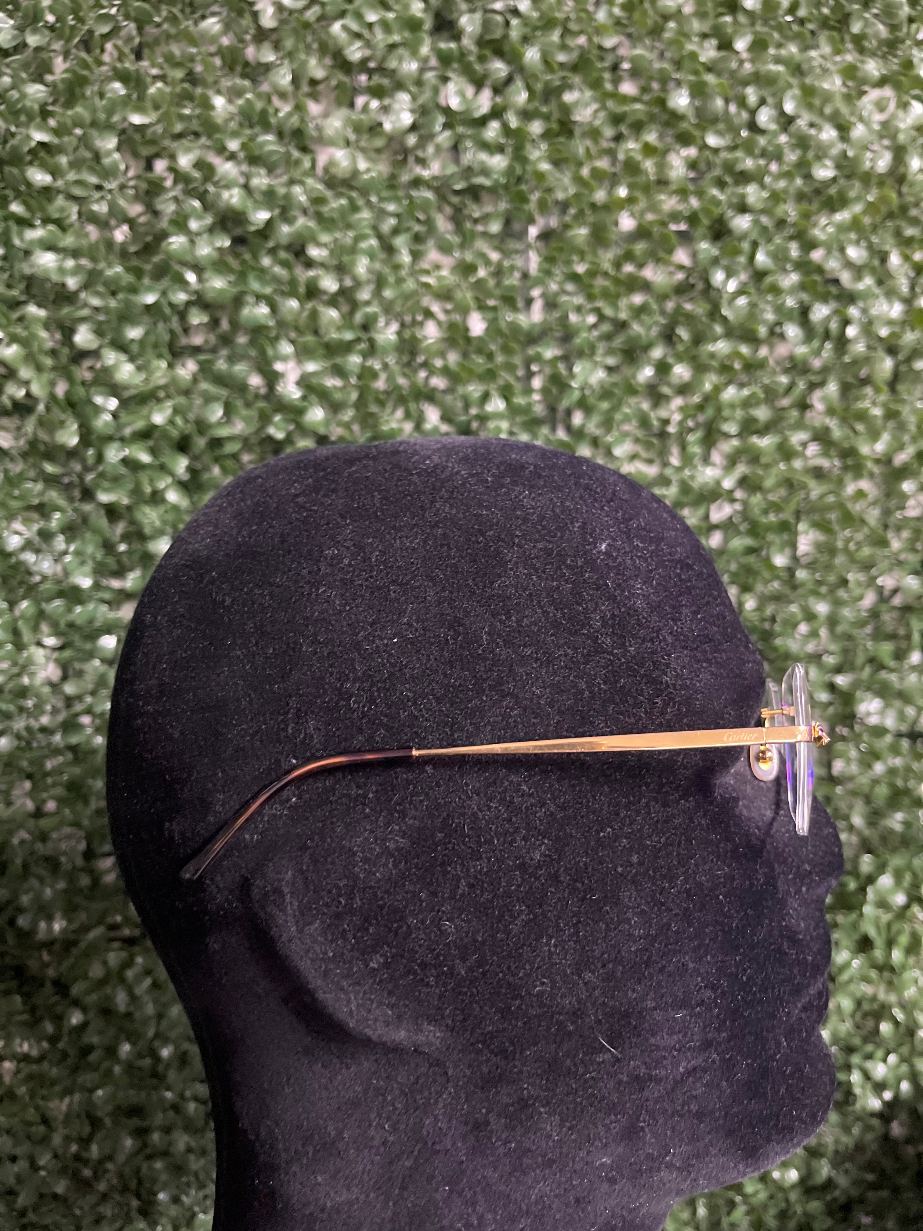 Cartier Clear Gold Panther Tortoiseshell Glasses