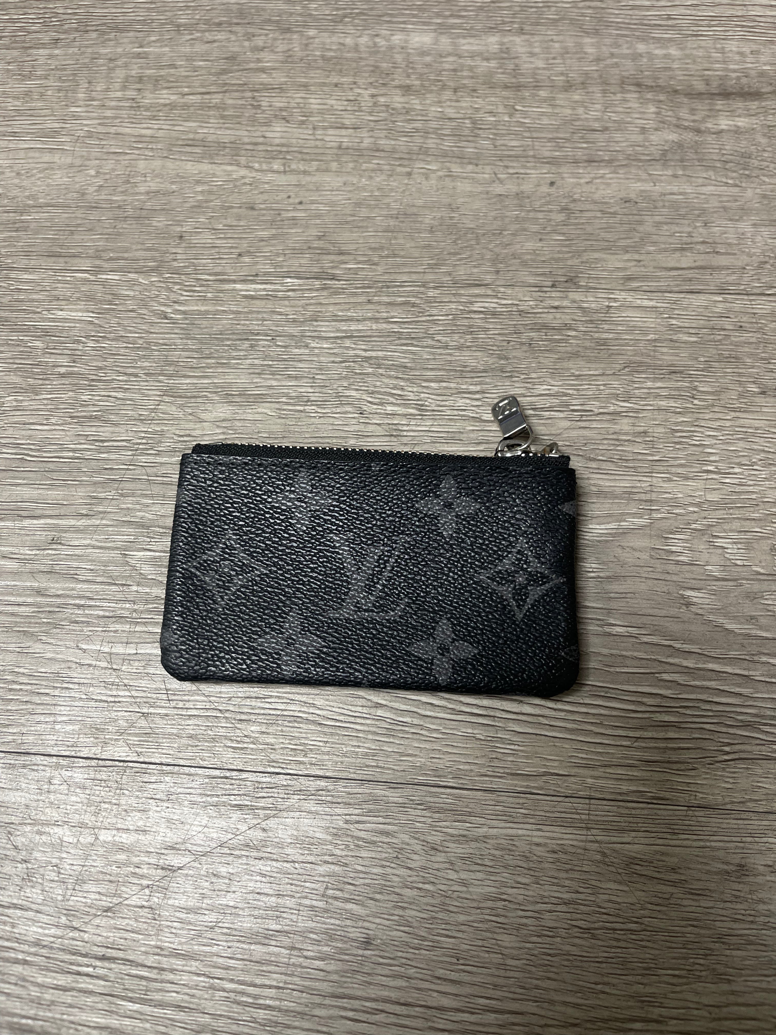 Louis Vuitton Black Monogram Key Clip Coin Pouch Accessories