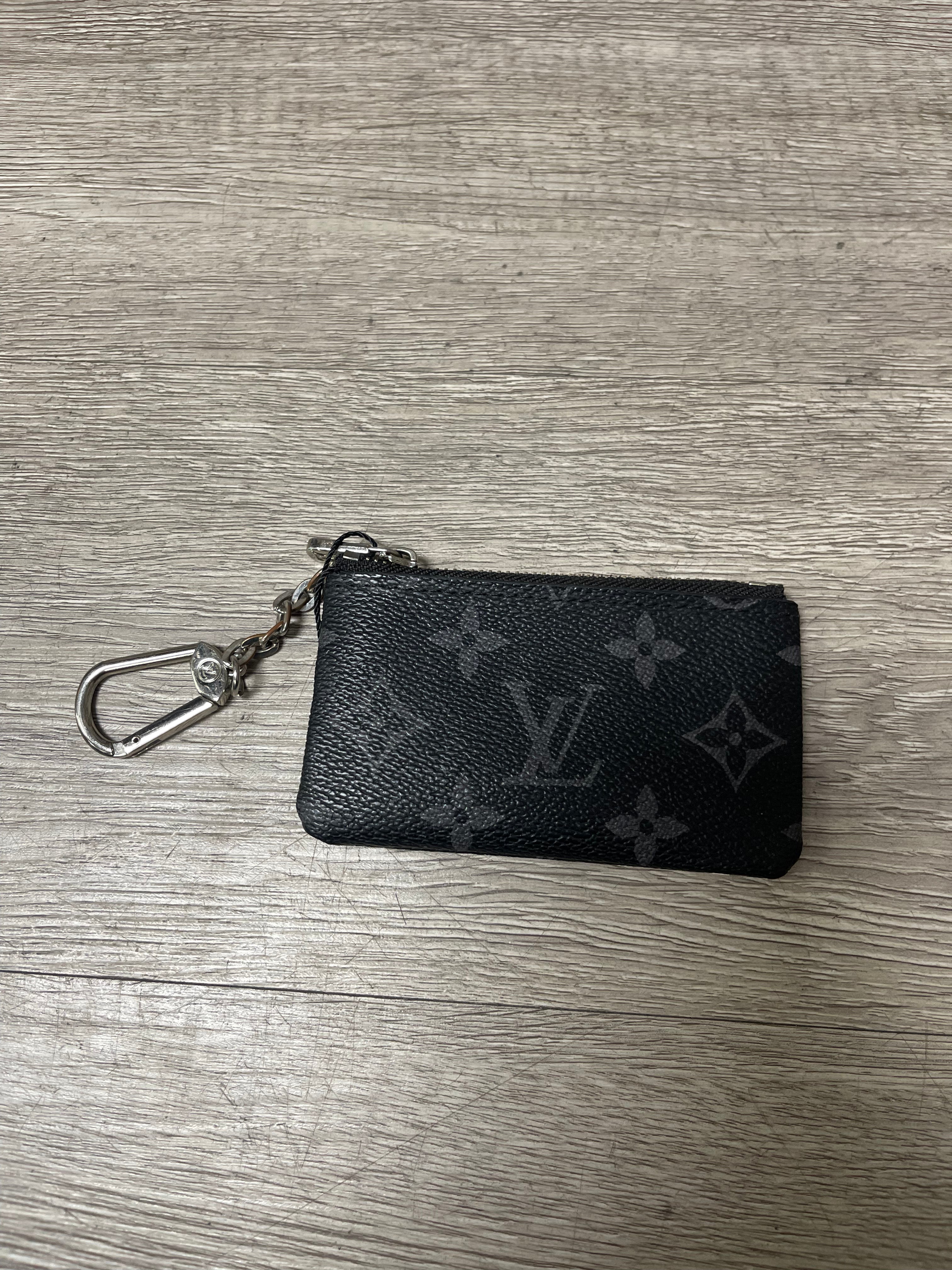Louis Vuitton Black Monogram Key Clip Coin Pouch Accessories