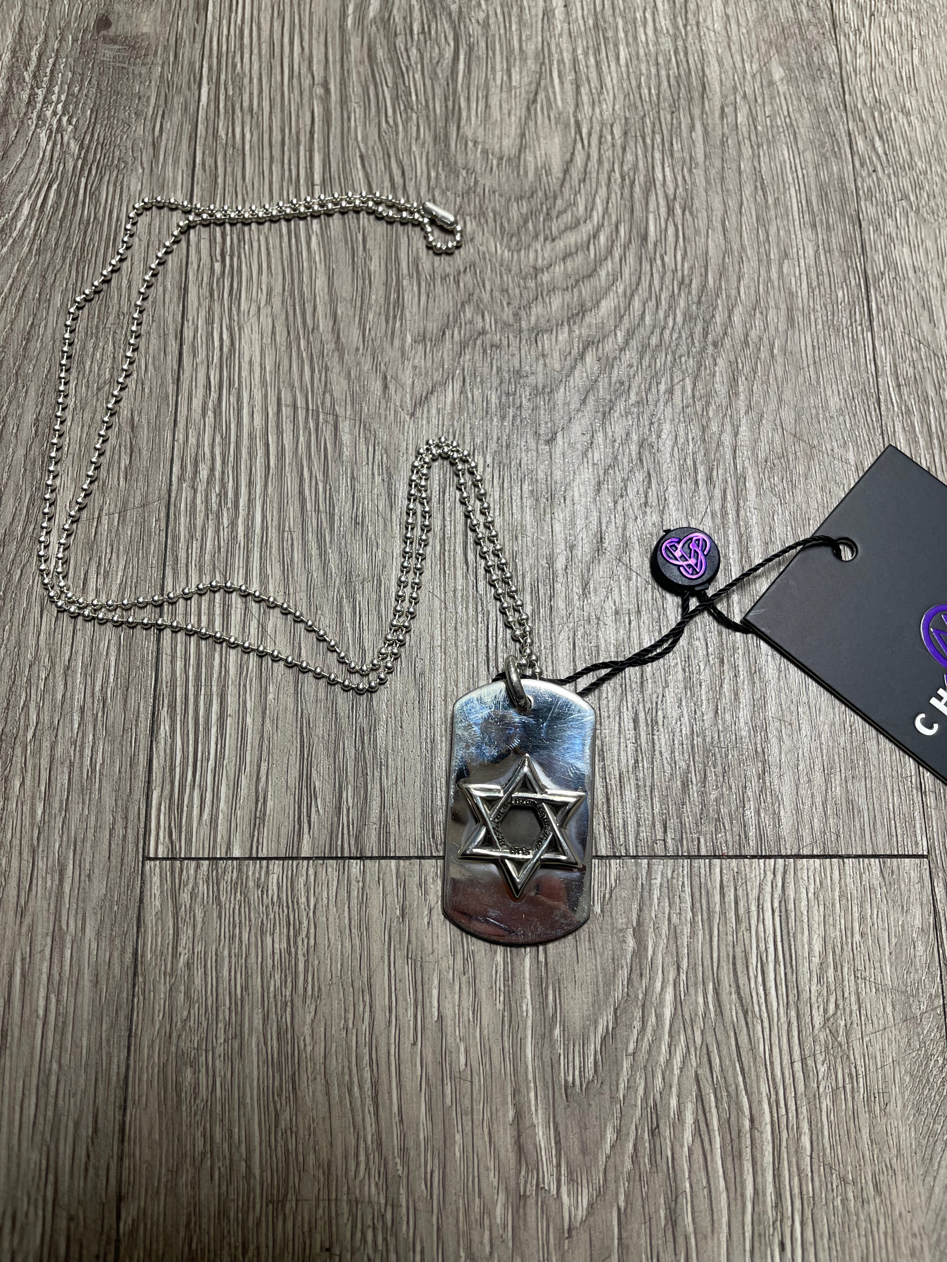 Chrome Hearts Star Of David Dog Tag Pendant Necklace