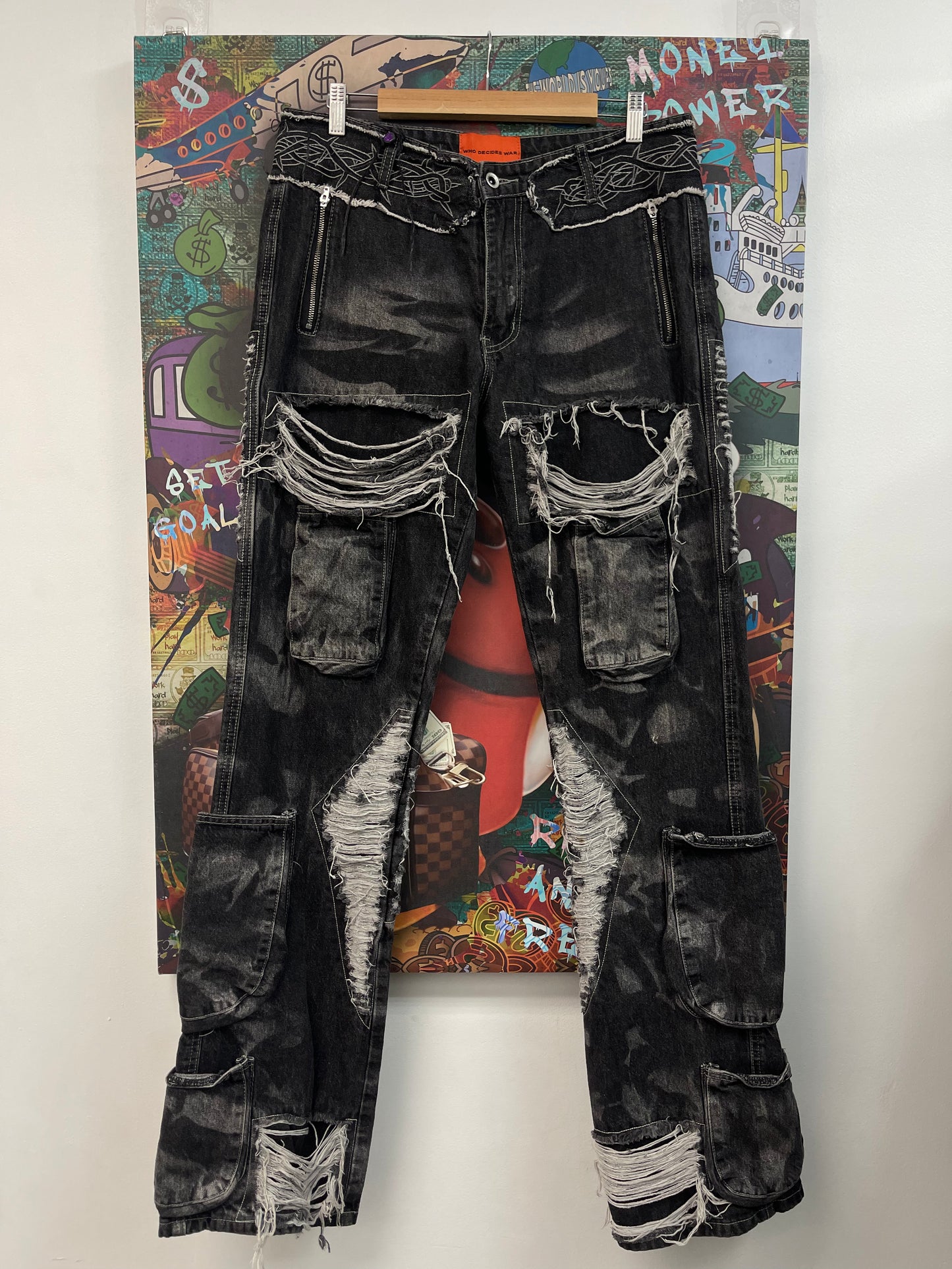 Who Decides War Black Cargo Jeans