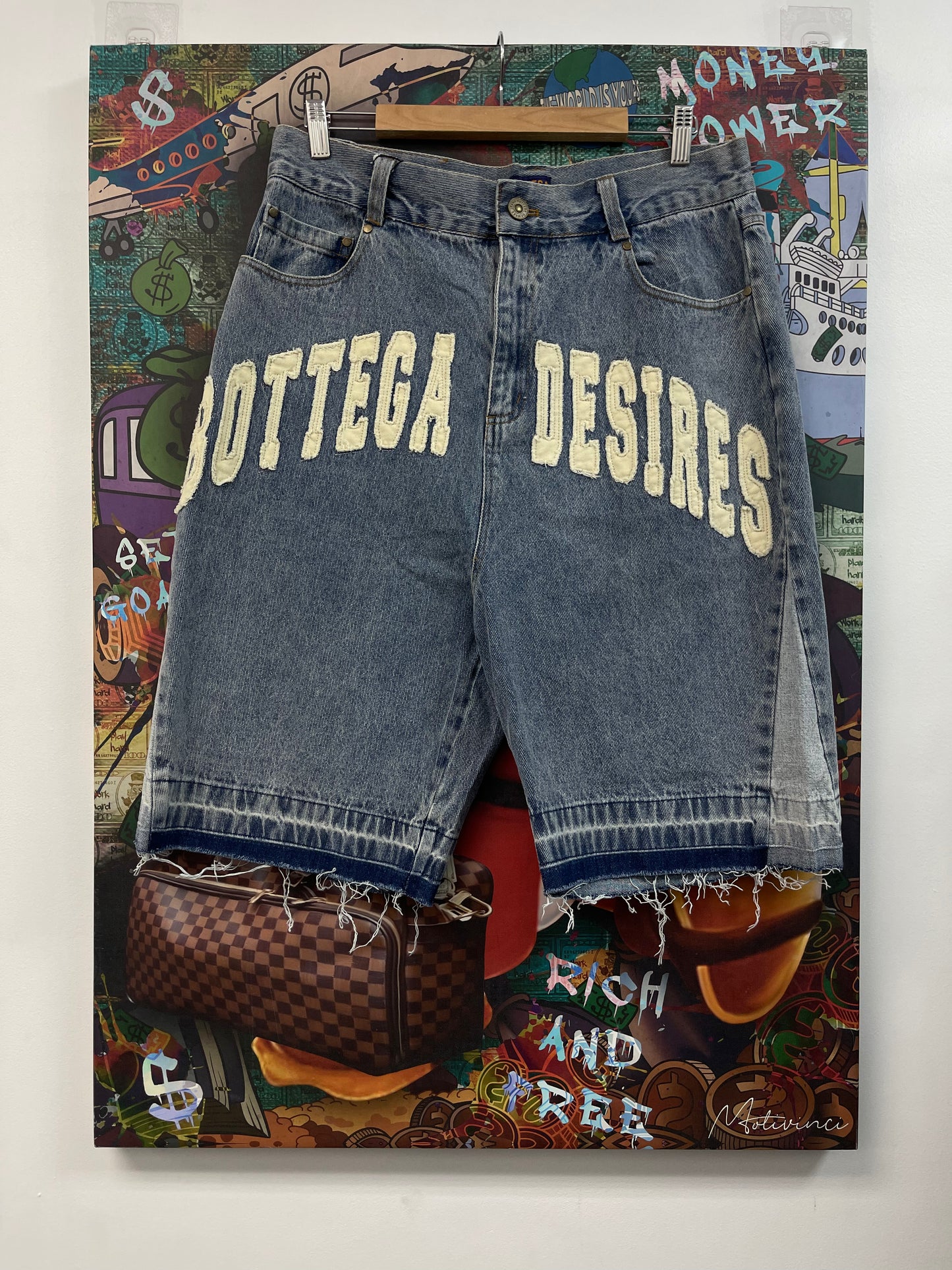 Bottega Desires Blue Denim Shorts
