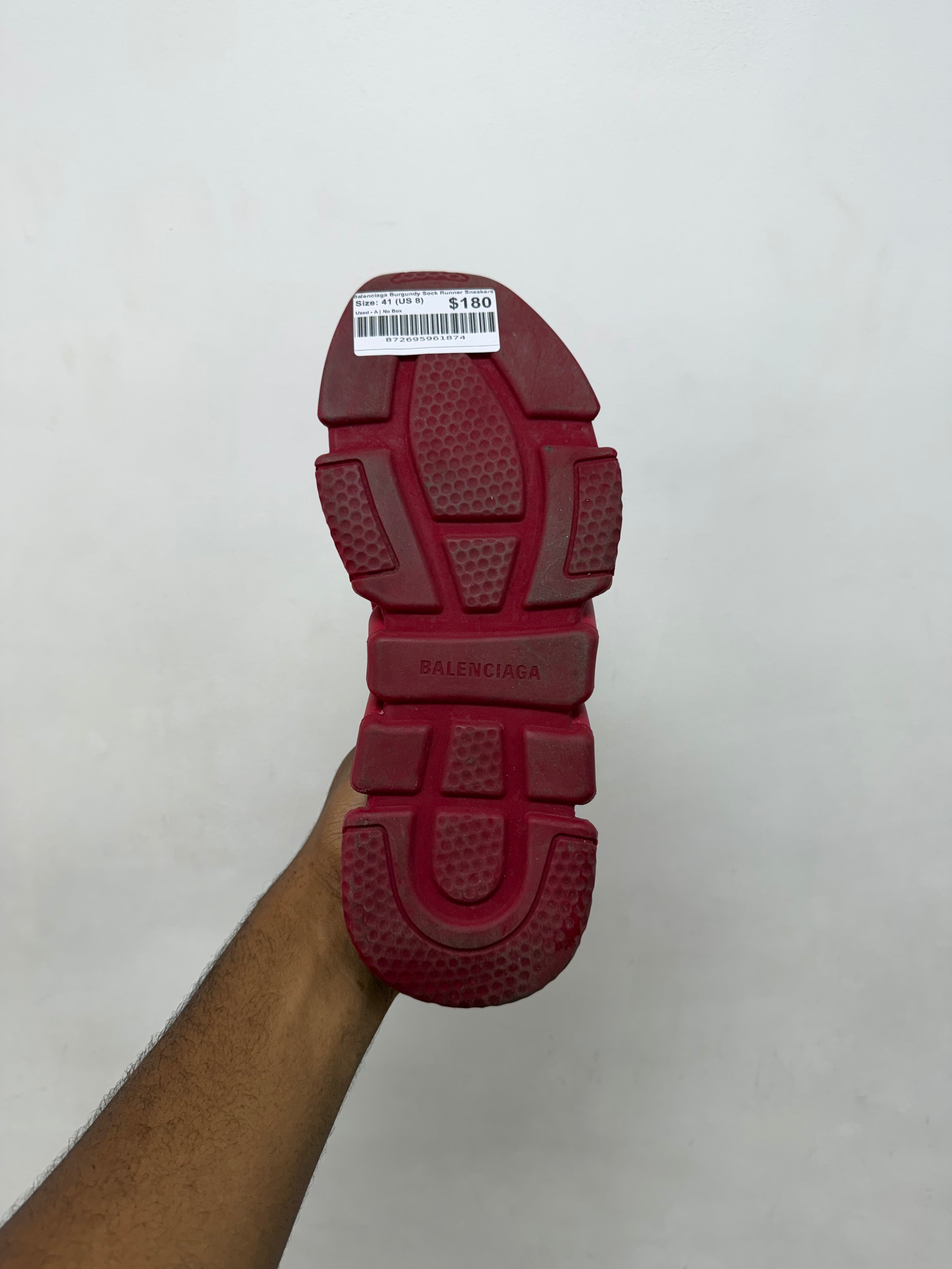 Balenciaga Burgundy Sock Runner Sneakers