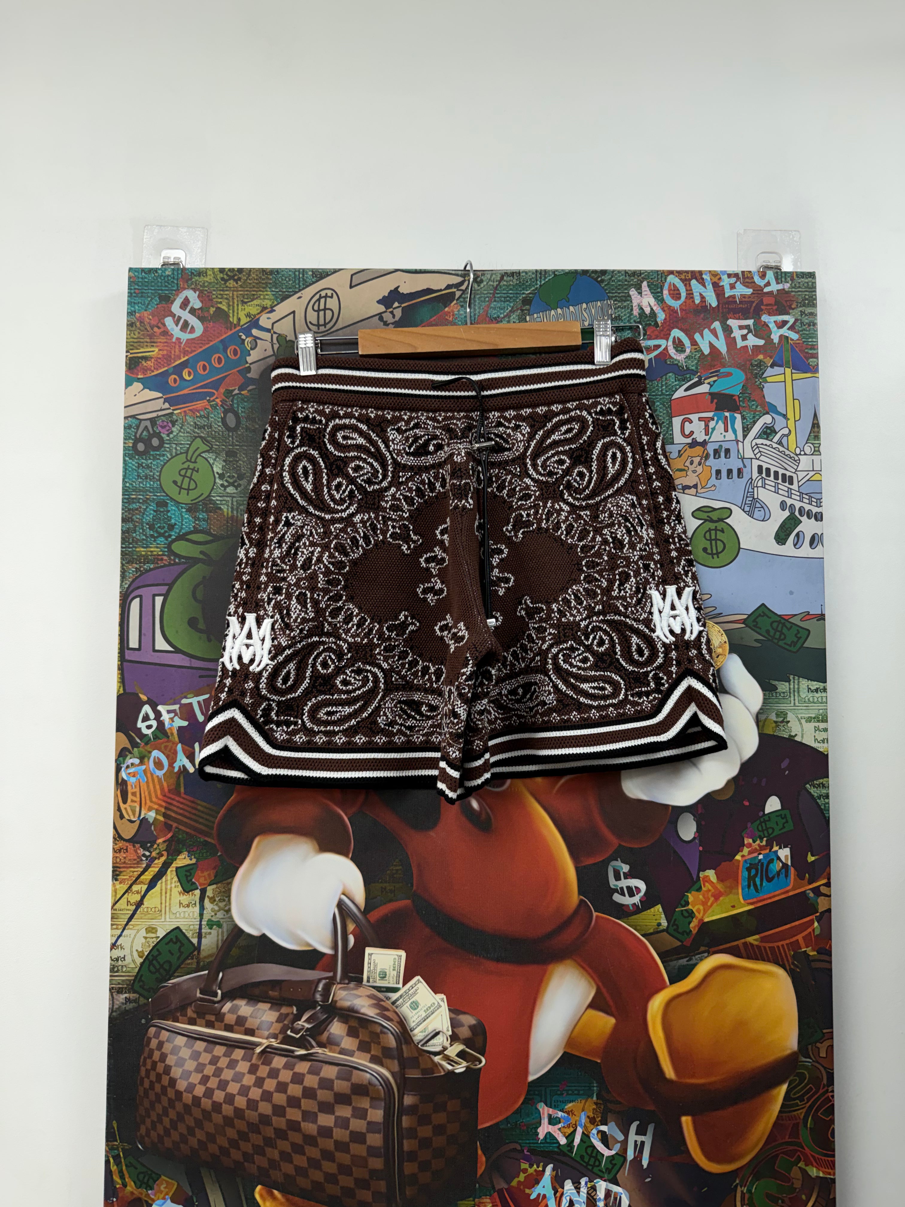 Amiri Brown Bandana B-Ball Shorts