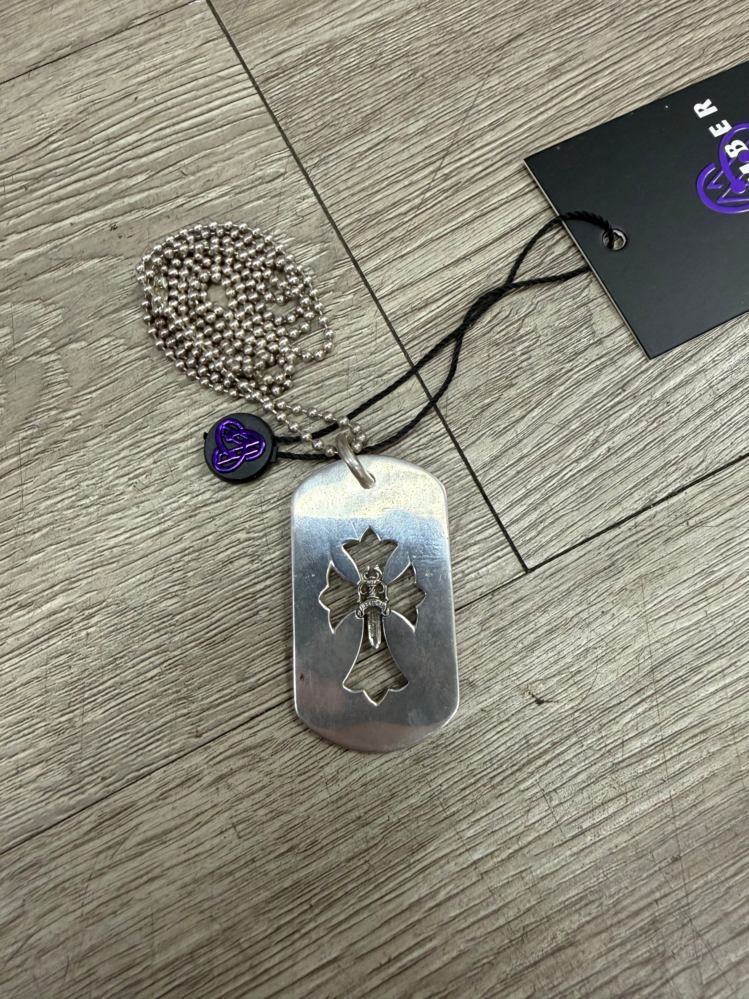 Chrome Hearts .925 Silver Cross Dog Tag Pendant Accessories