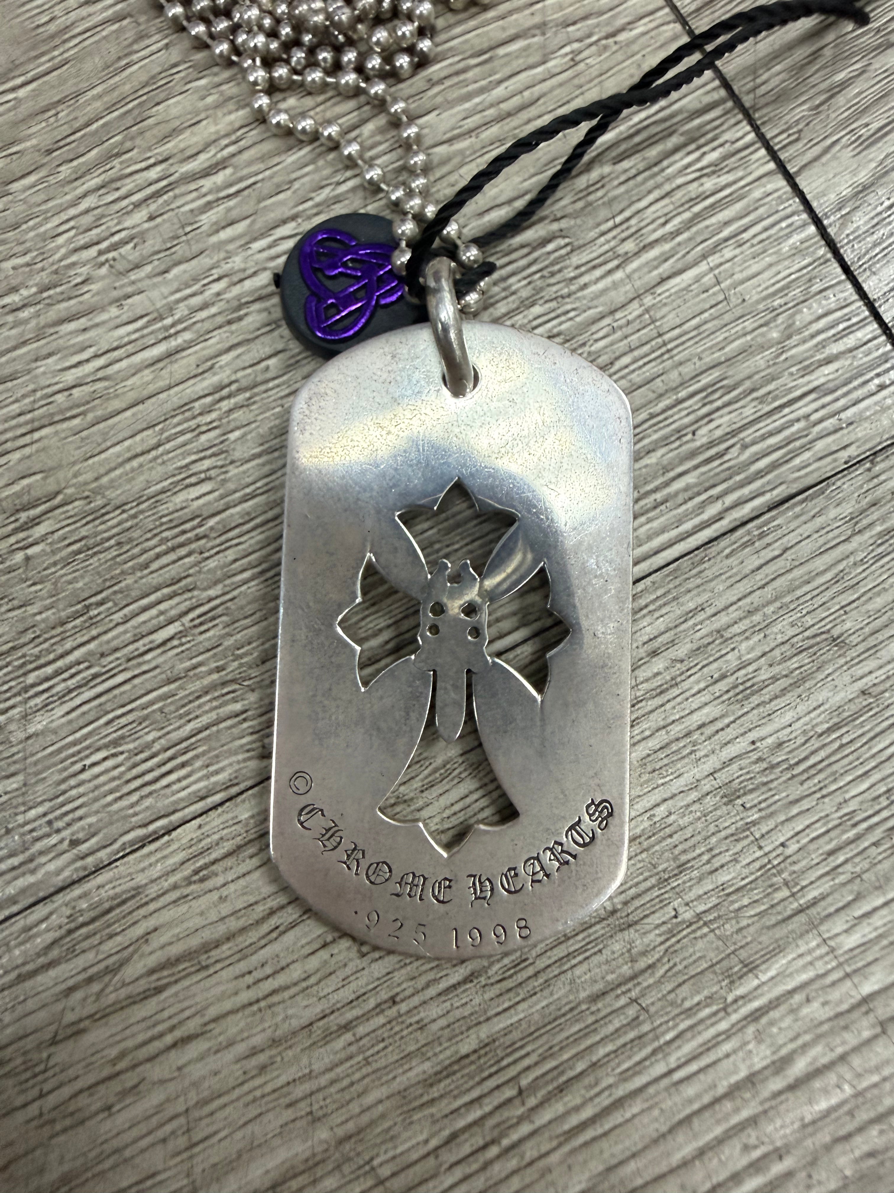 Chrome Hearts .925 Silver Cross Dog Tag Pendant Accessories