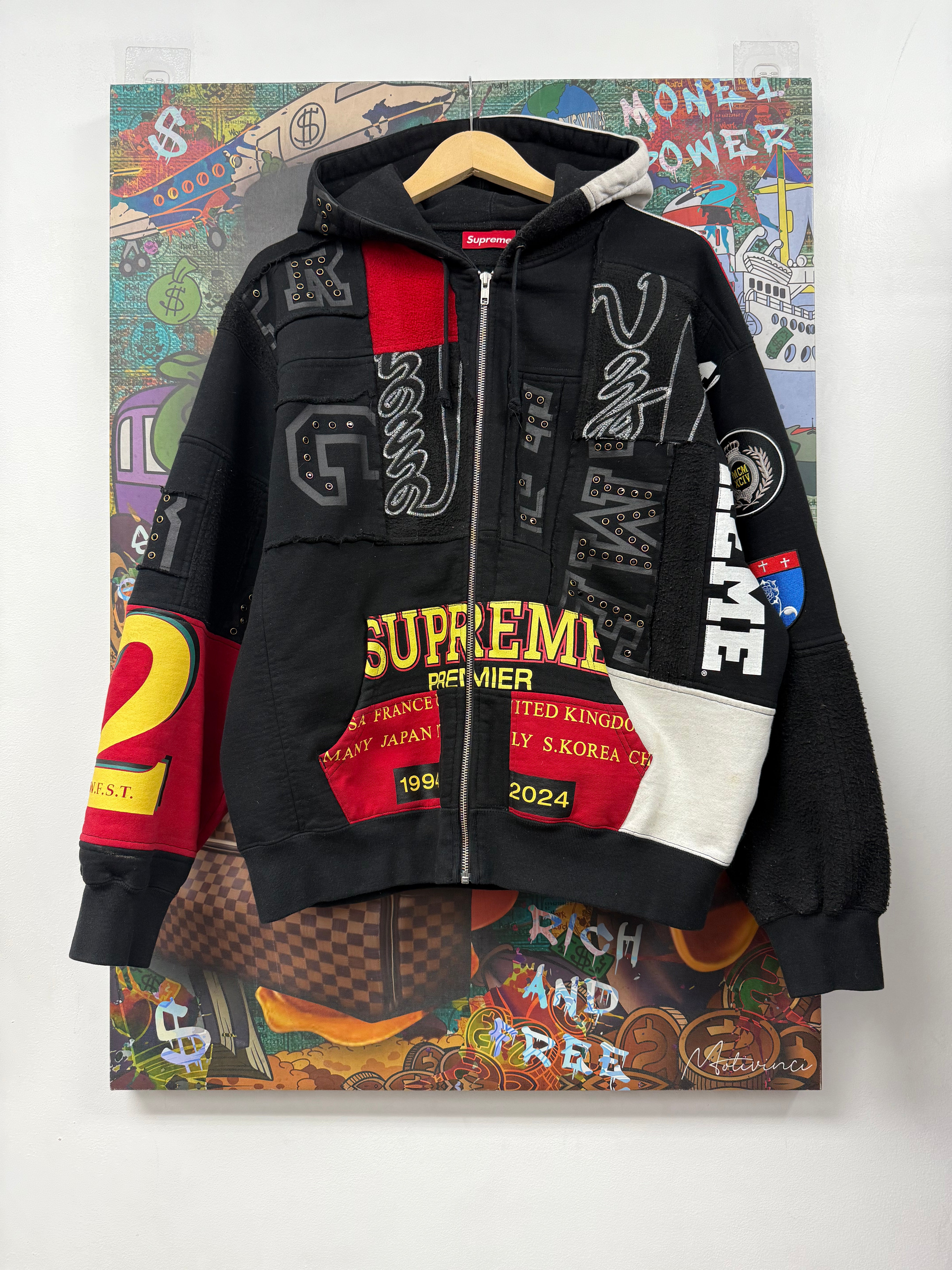 Supreme Black Patchwork (SS25) Zip Up