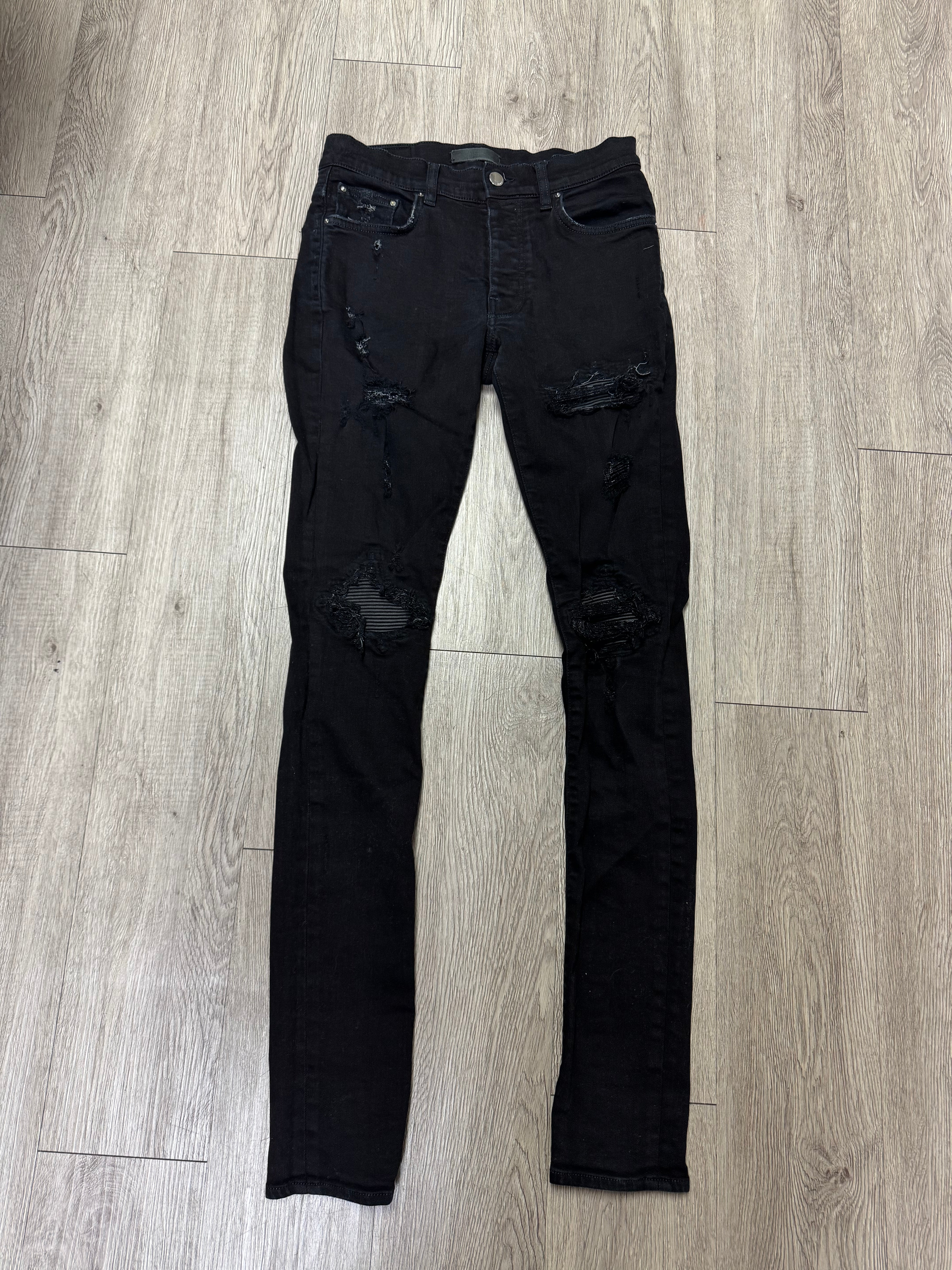 Amiri MX1 Black Black Patch Jeans