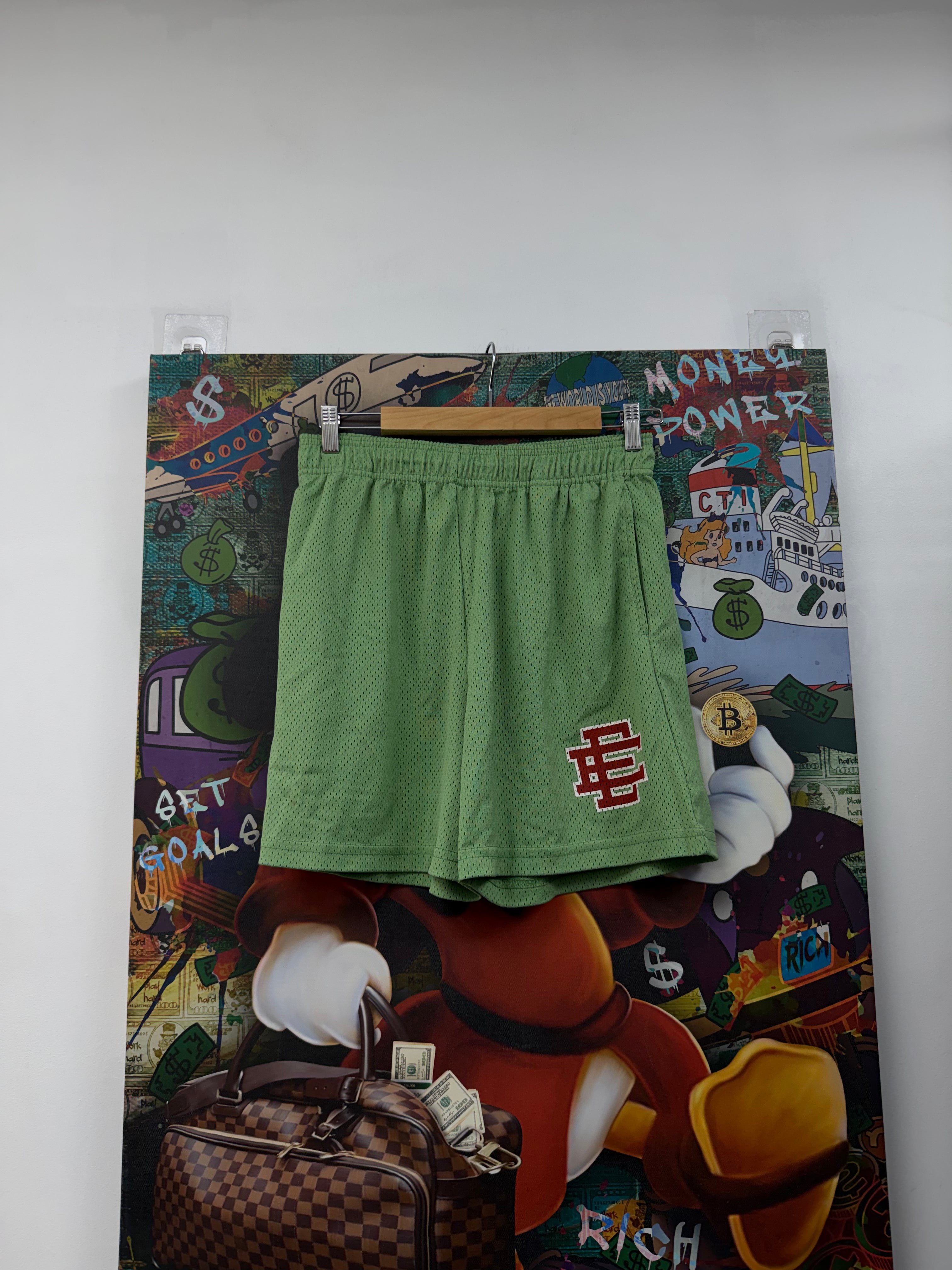 Eric Emanuel Mint Green Red Shorts