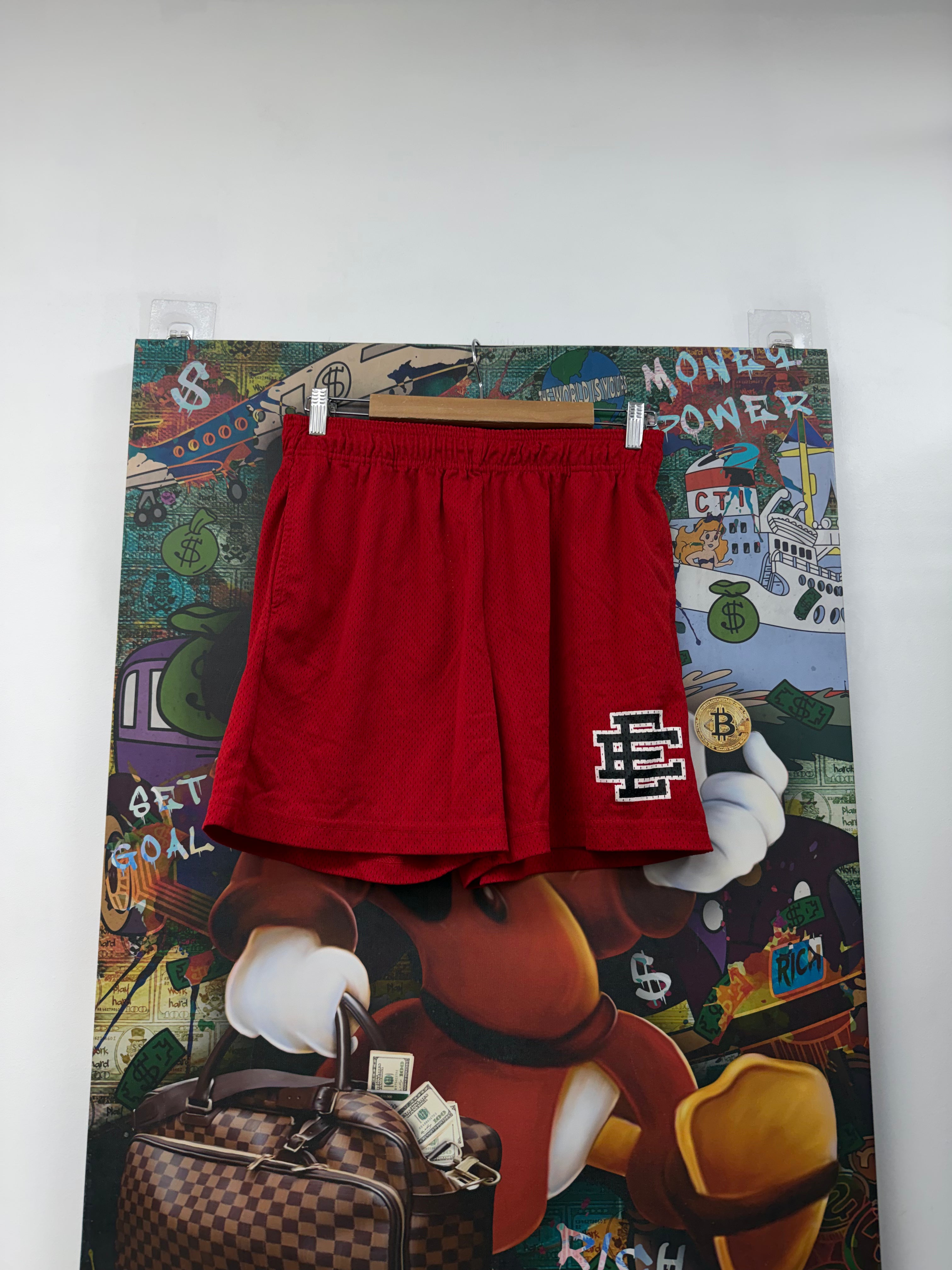 Eric Emanuel Red Black Shorts