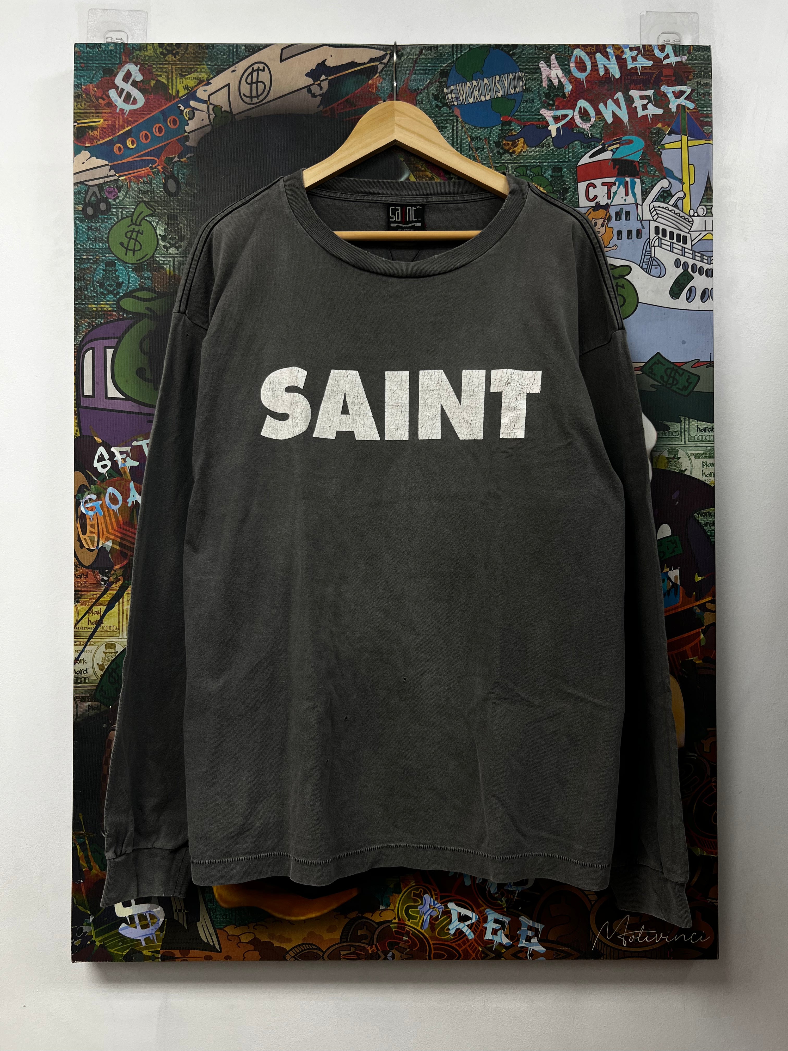 Saint Michael Grey Logo Long Sleeve
